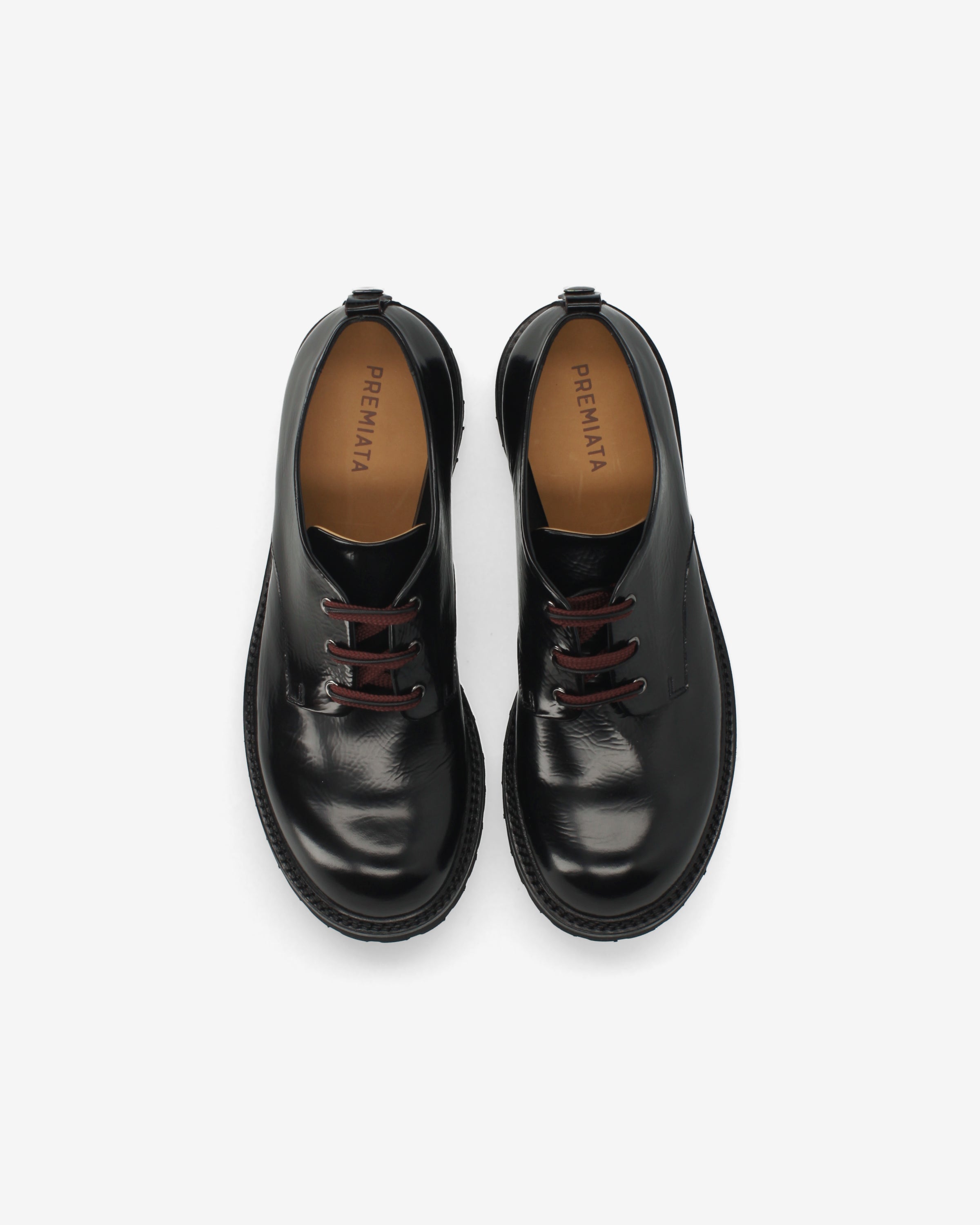 Premiata Derby Platform derbies homme cuir noir vintage