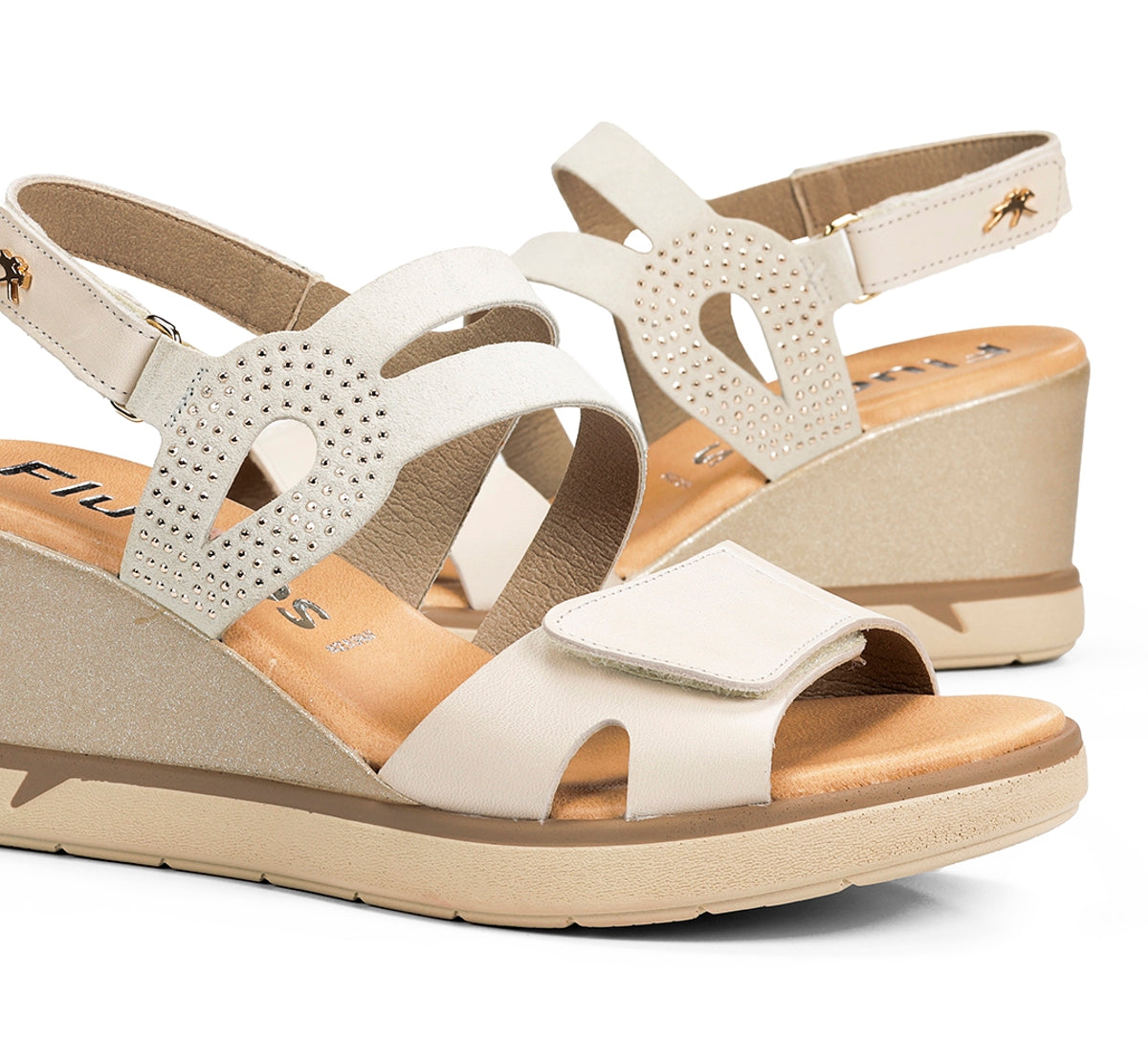 Fluchos Smash F2169 sandales femme taupe compensées