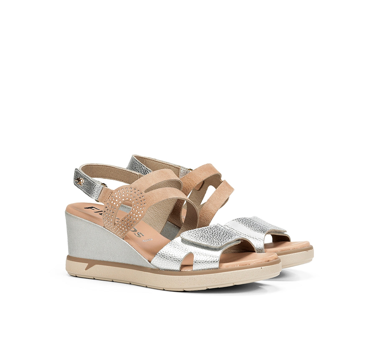 Fluchos Smash F2169 sandales femme argent compensées