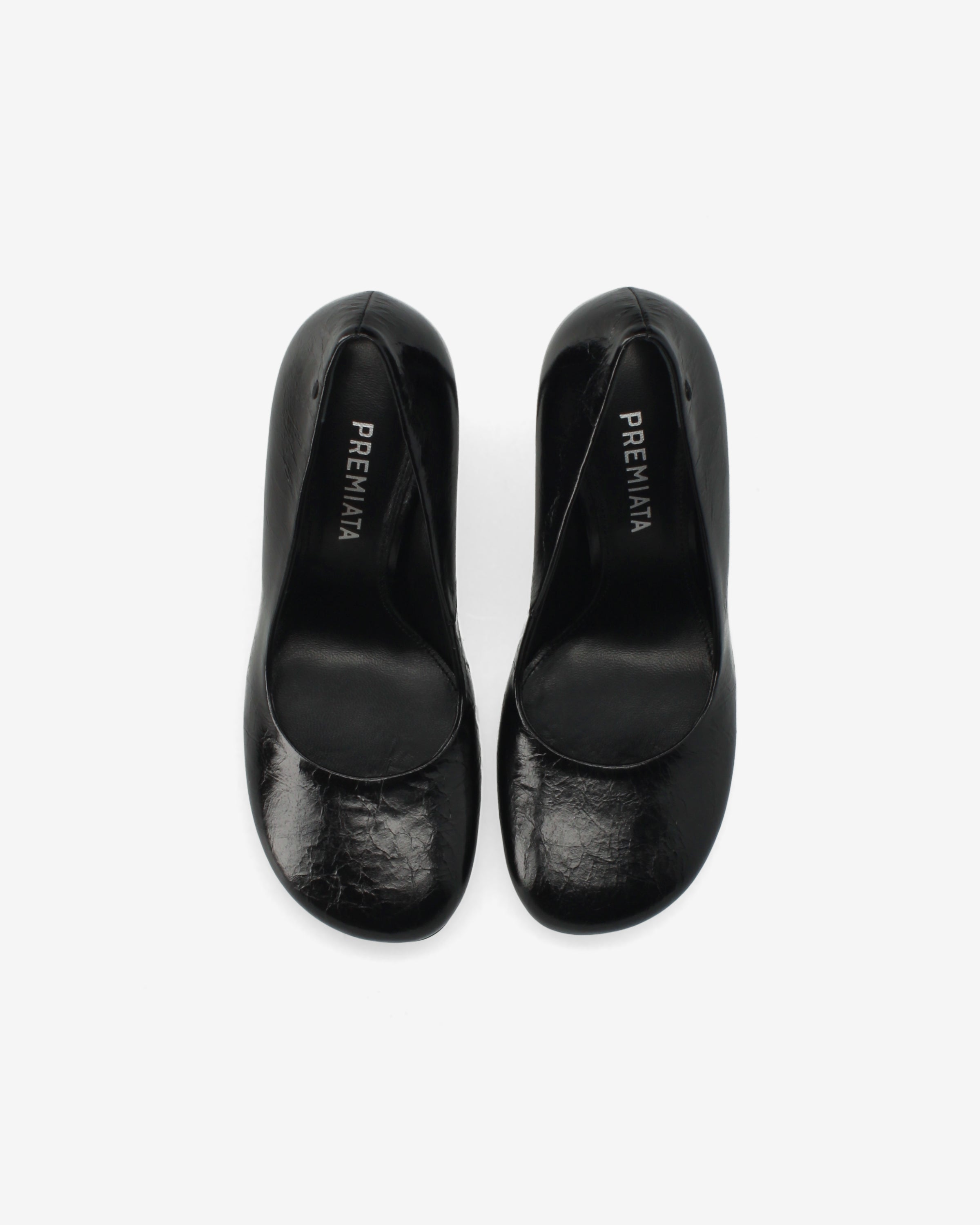Premiata escarpins cuir noir talon sculpté femme