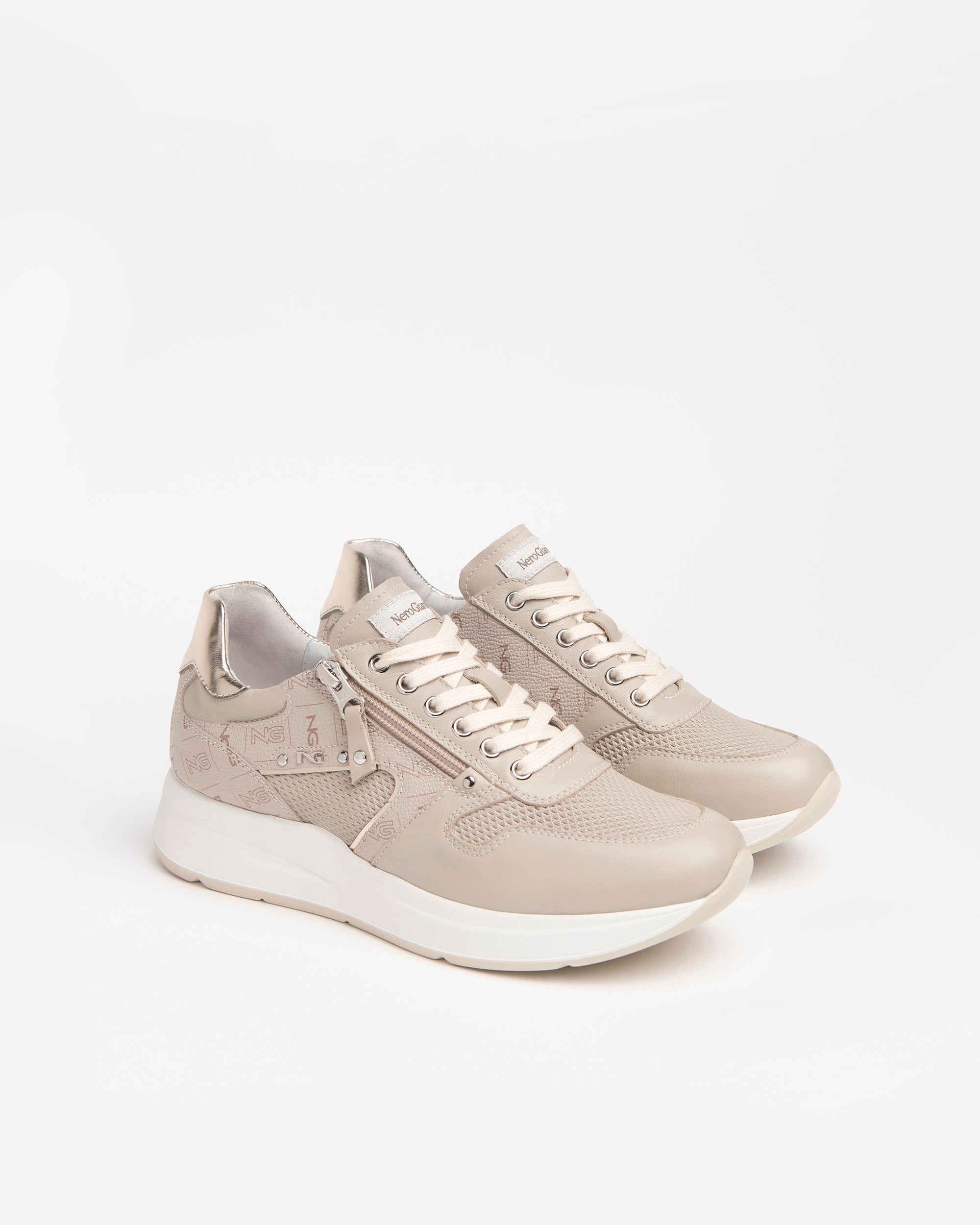 Nero Giardini Sneakers Baskets Femme Cuir Monogramme