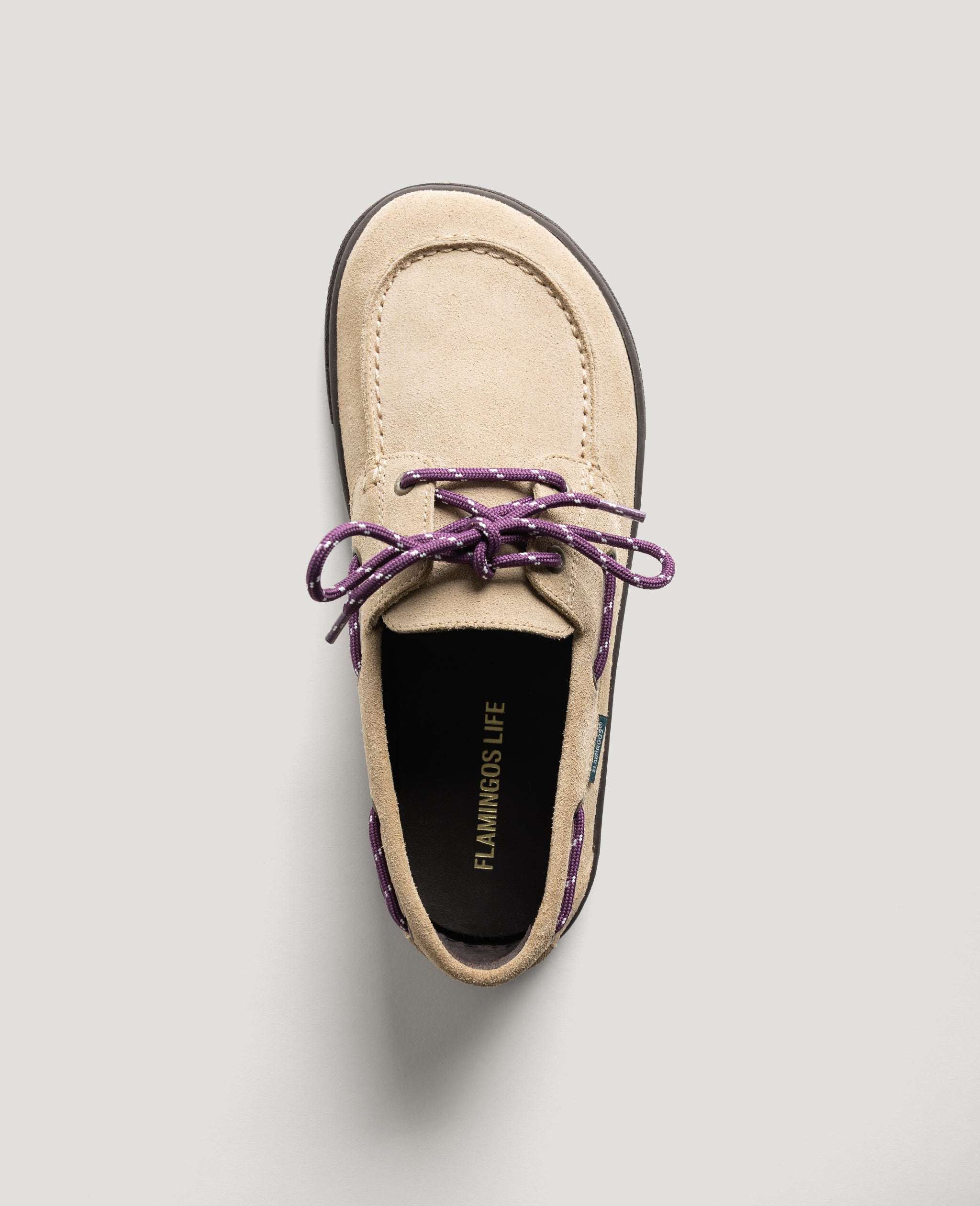 Flamingos Life Zero Boat Suede Sand chaussures bateau beige