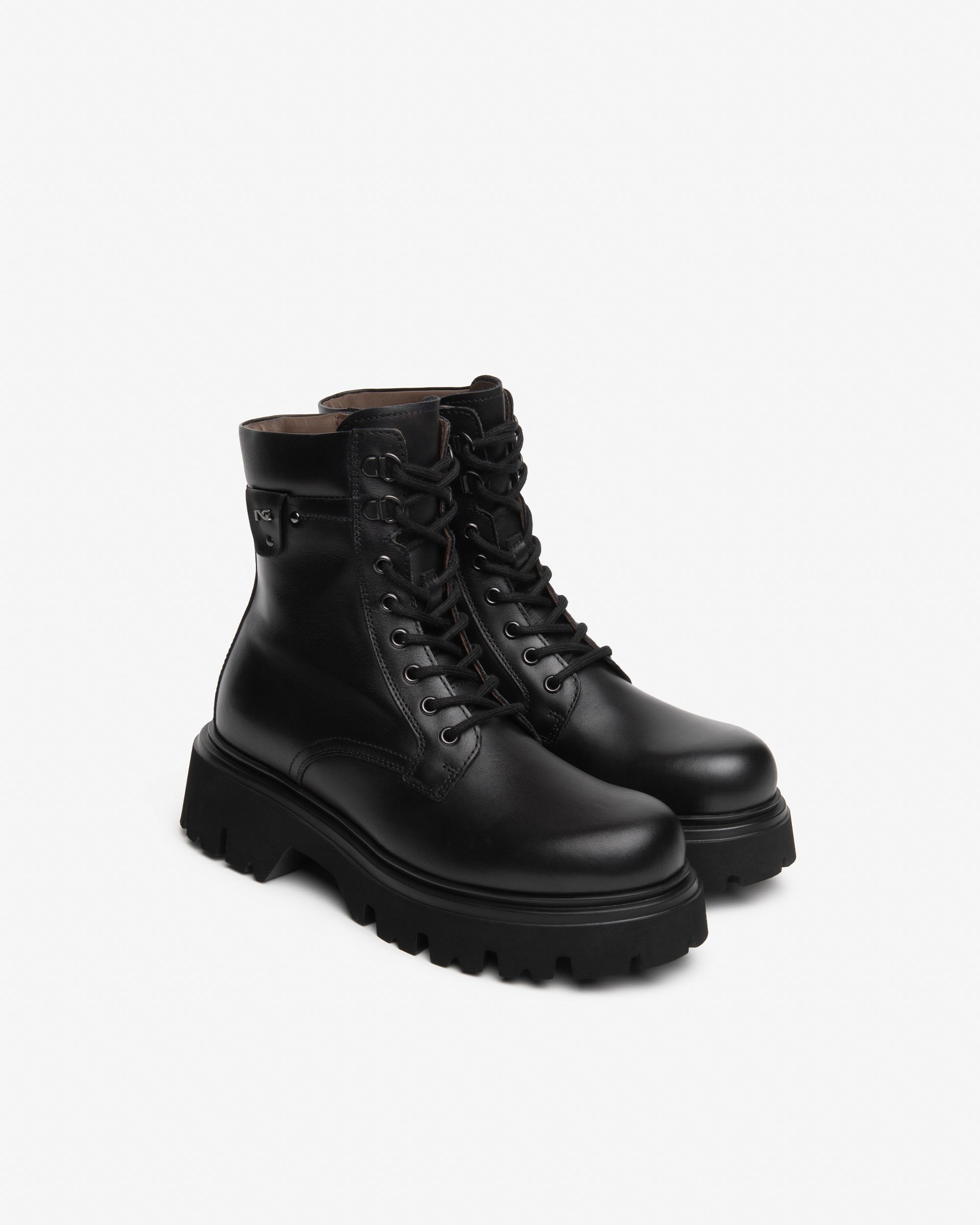 Nero Giardini Combat Boots rangers cuir femme talon 55mm