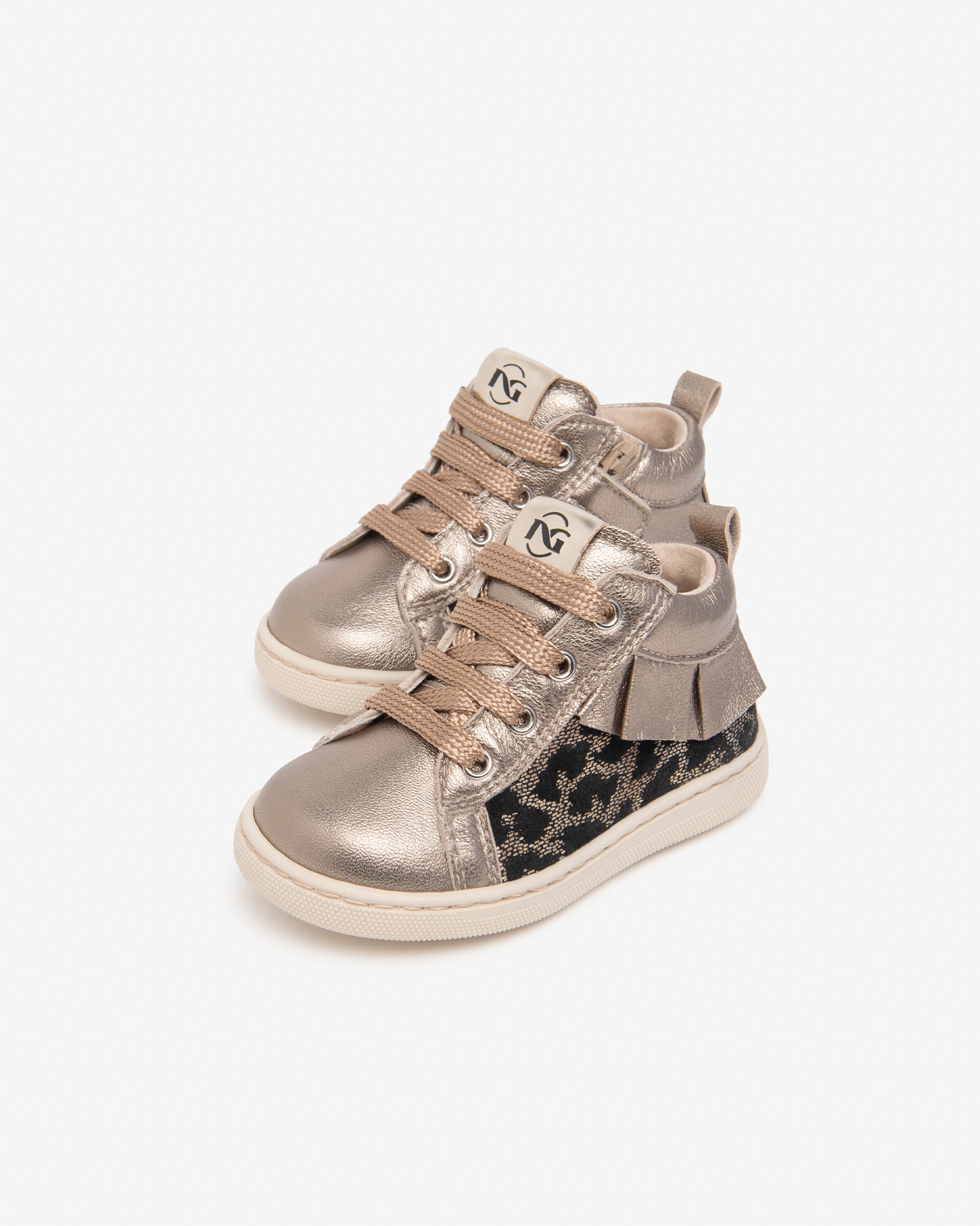 Nero Giardini Sneakers cuir fille baskets léopard volant