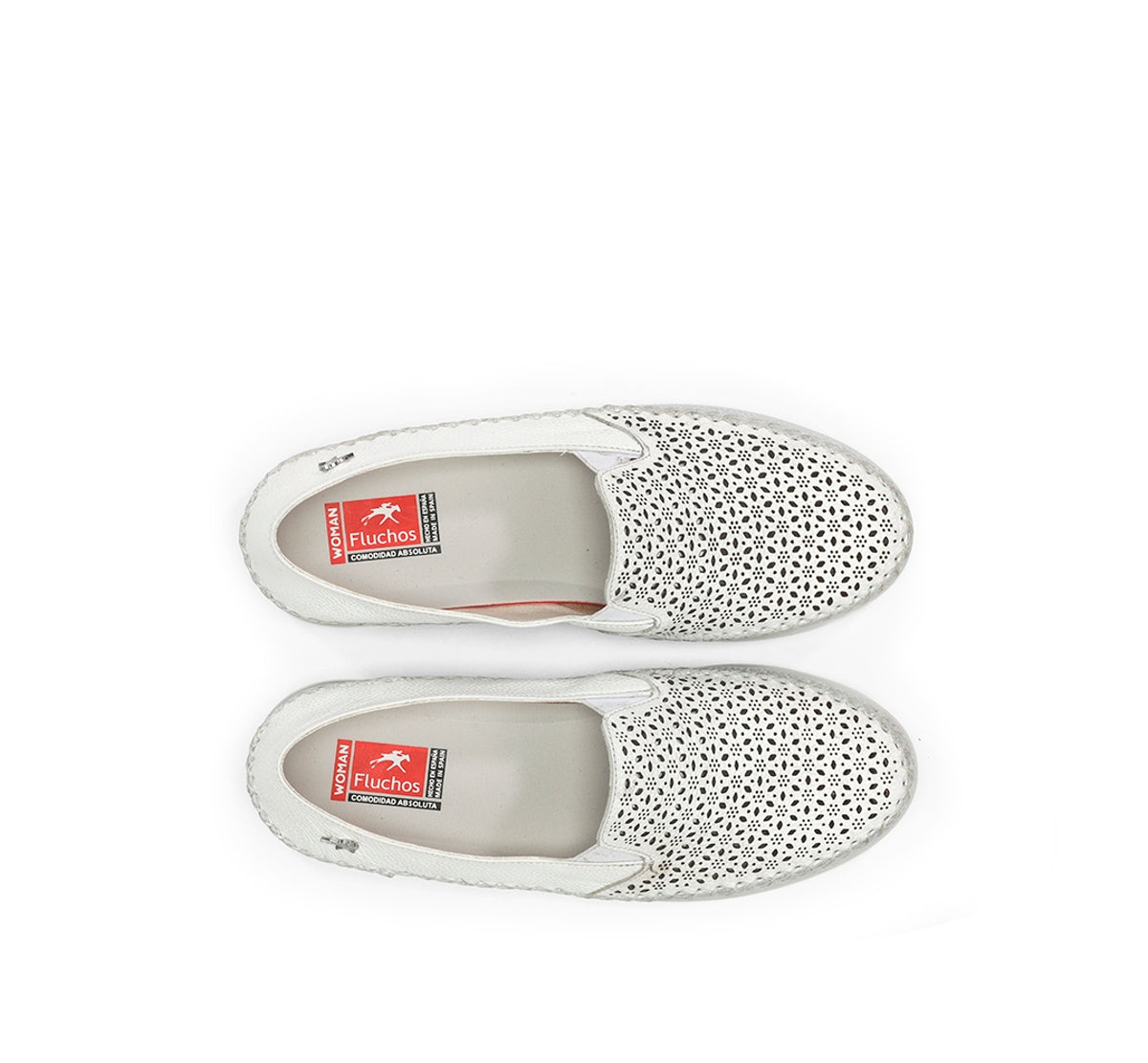 Fluchos Sella F2144 slip on blanc femme compensé