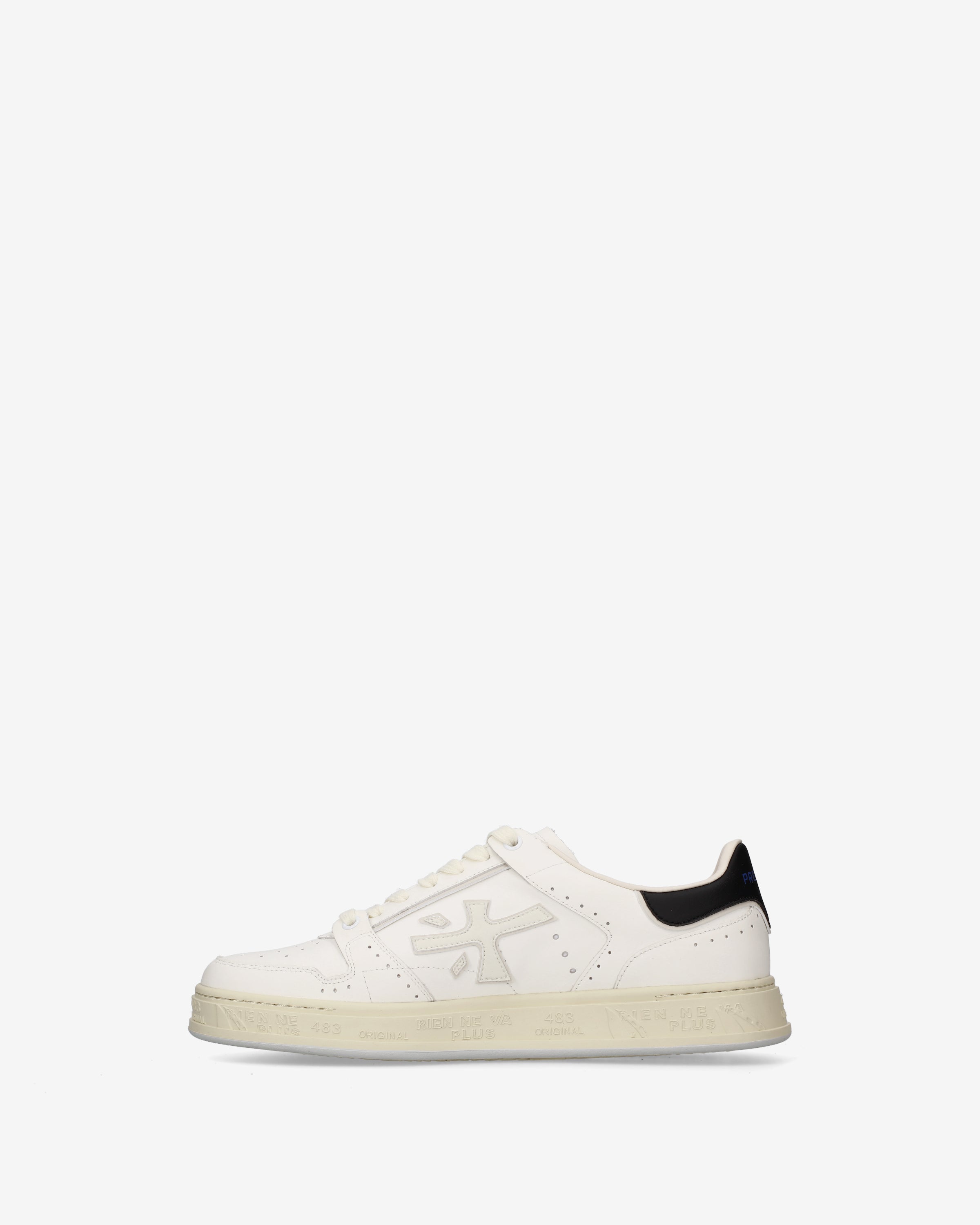 Premiata Quinn 8209 baskets homme cuir blanc bleu