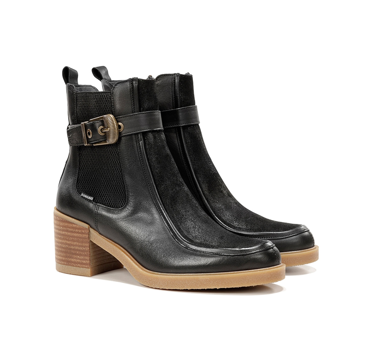 Dorking Aroma D9755 bottines femme noir cuir talon