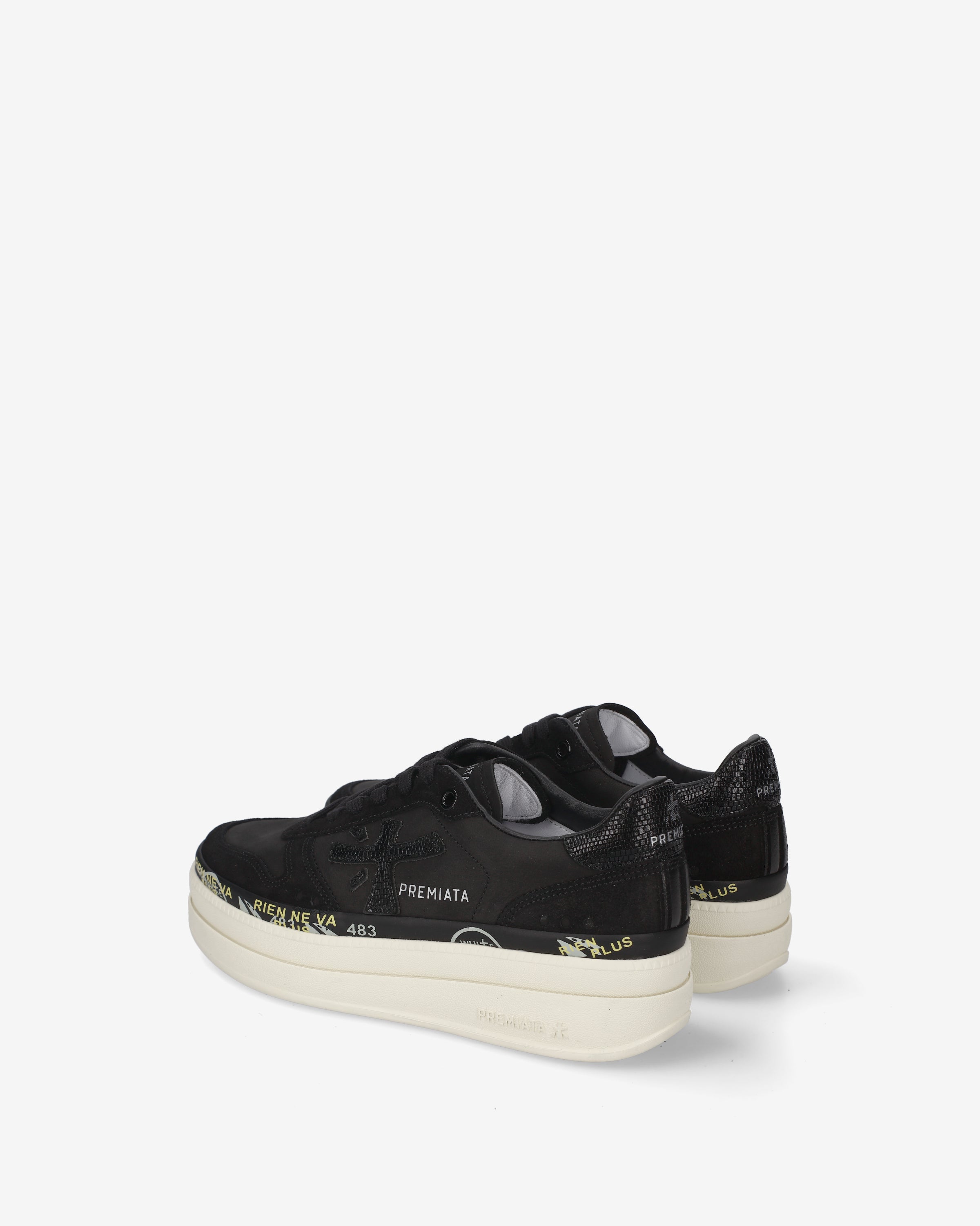 Premiata Micol 8567 sneakers femme cuir noir plateforme