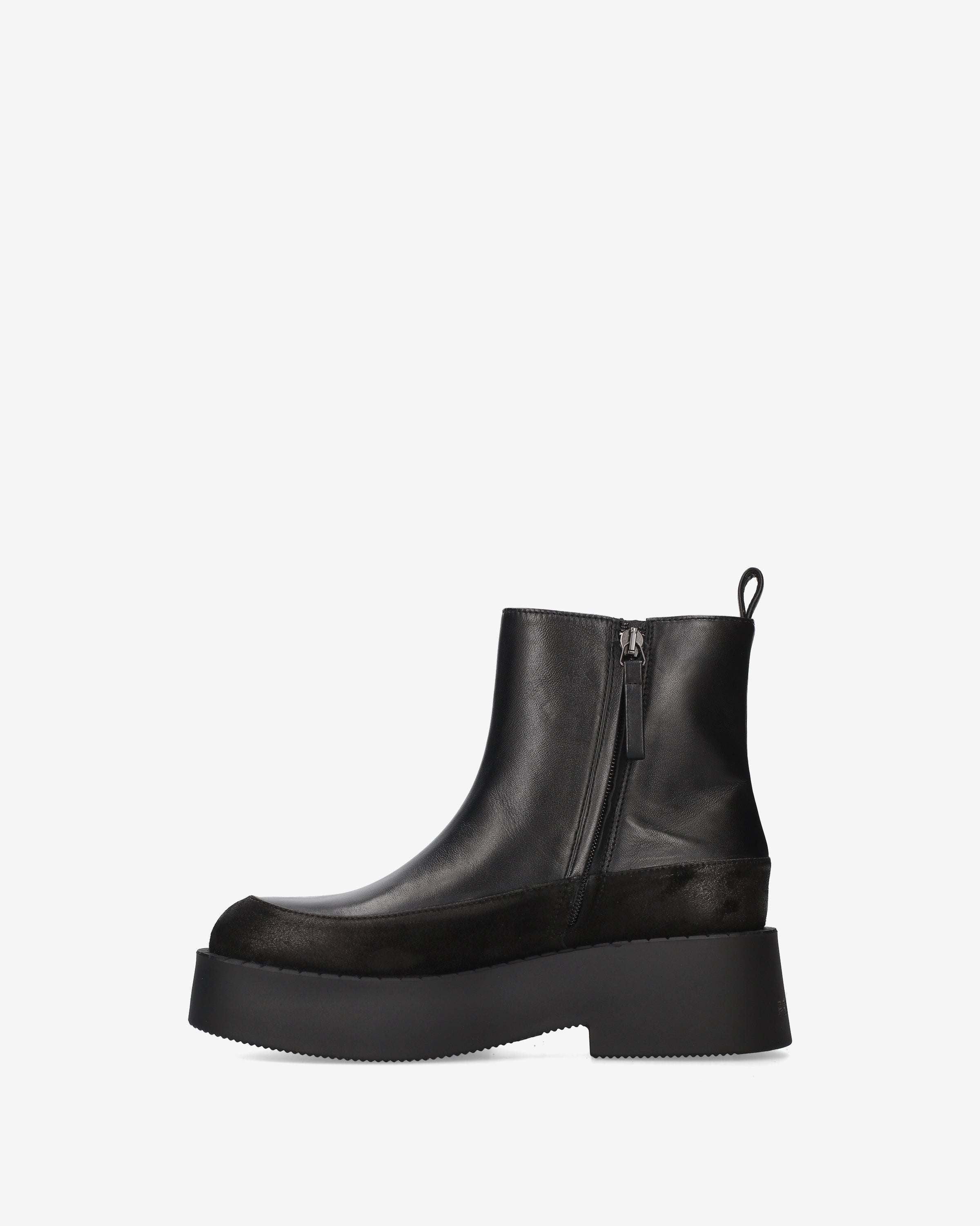 Premiata Bottines plateforme cuir noir compensées