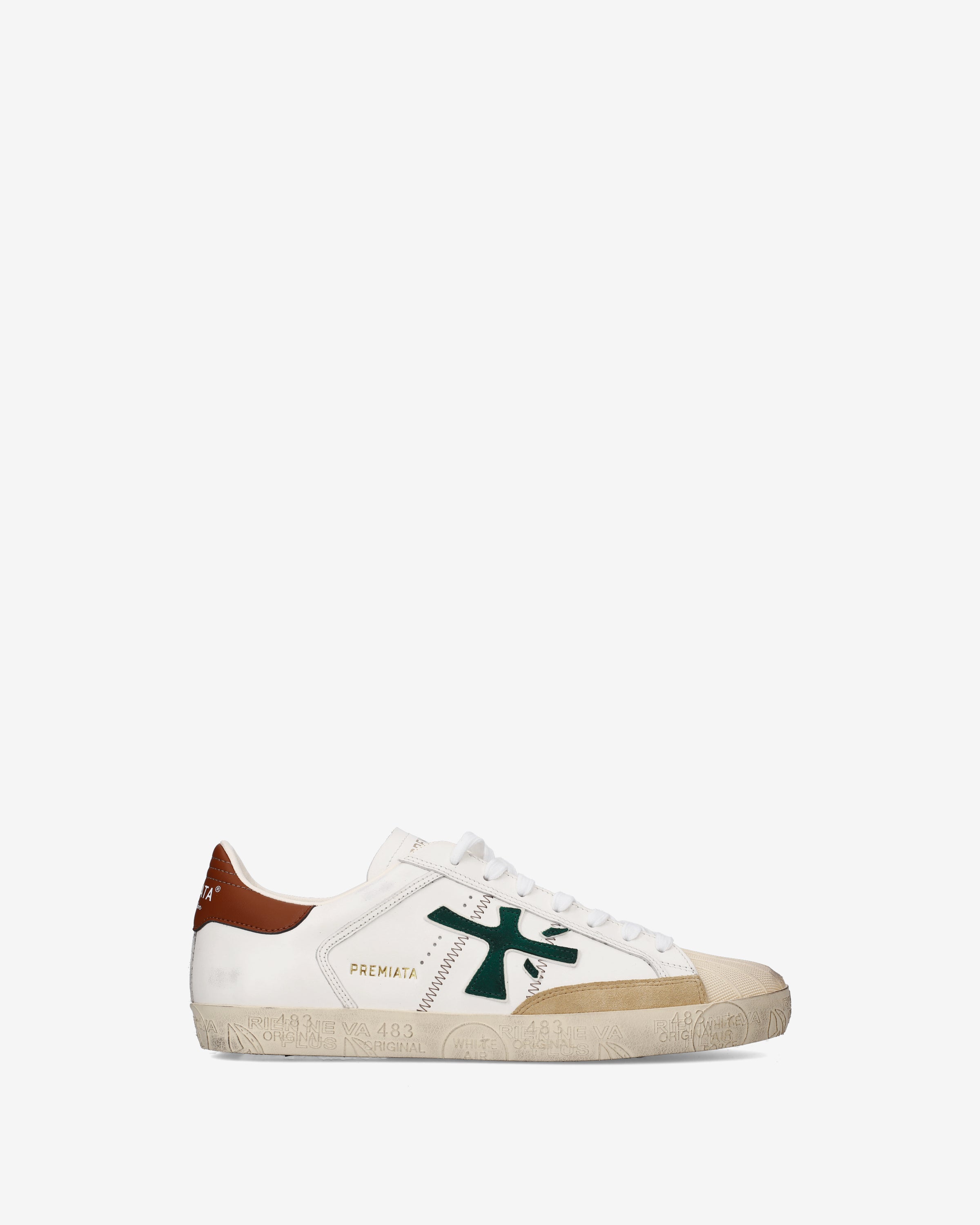 Premiata Steven 8043 sneakers homme blanc crème vert