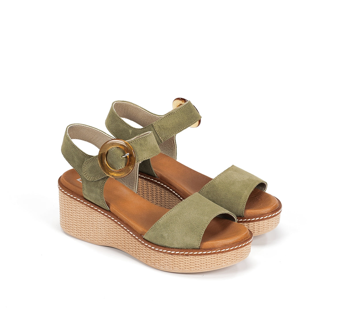 Dorking Nido D9450 sandale vert femme compensée