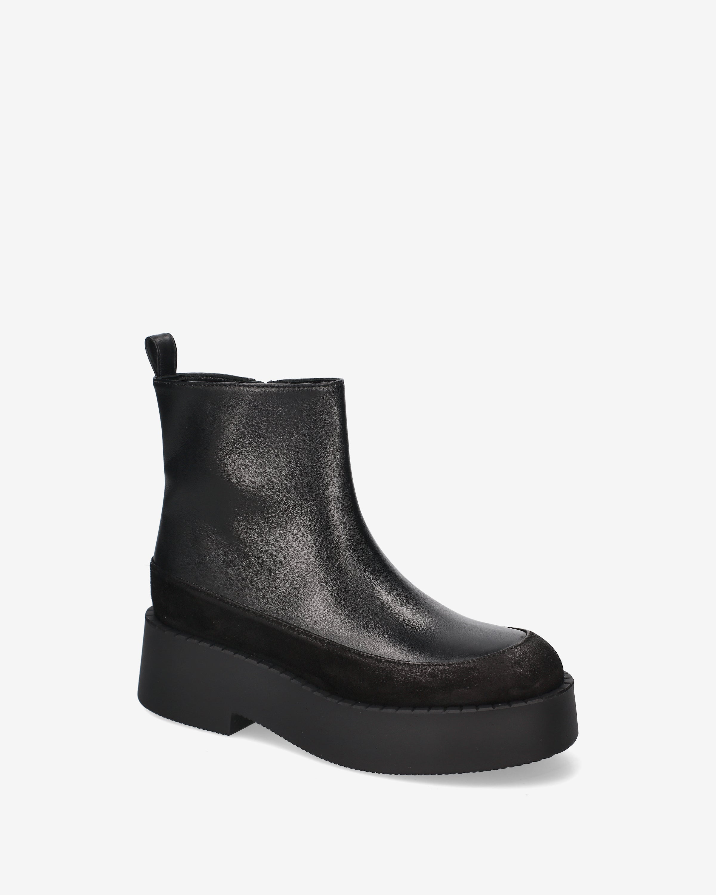 Premiata Bottines plateforme cuir noir compensées