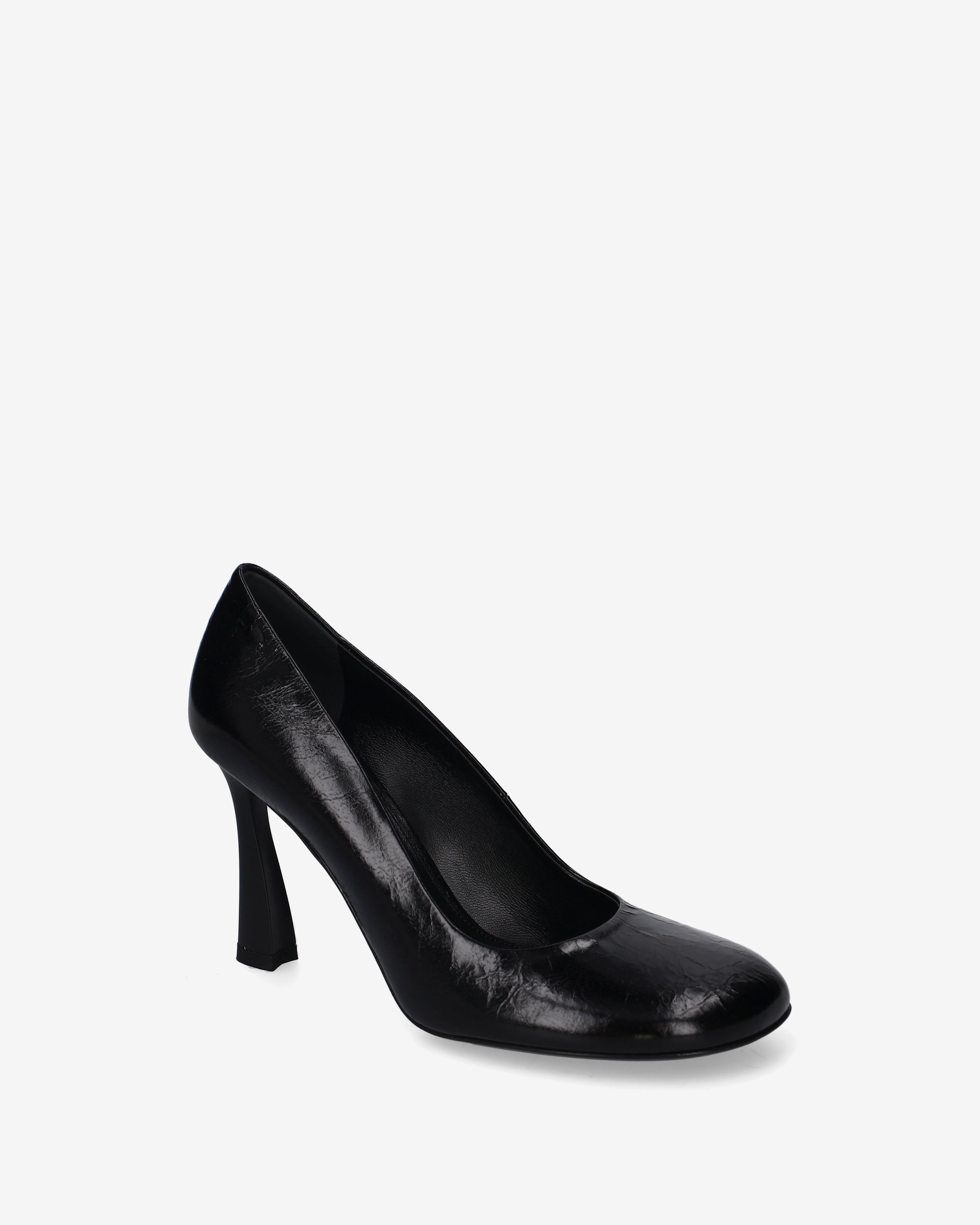 Premiata escarpins cuir noir talon sculpté femme