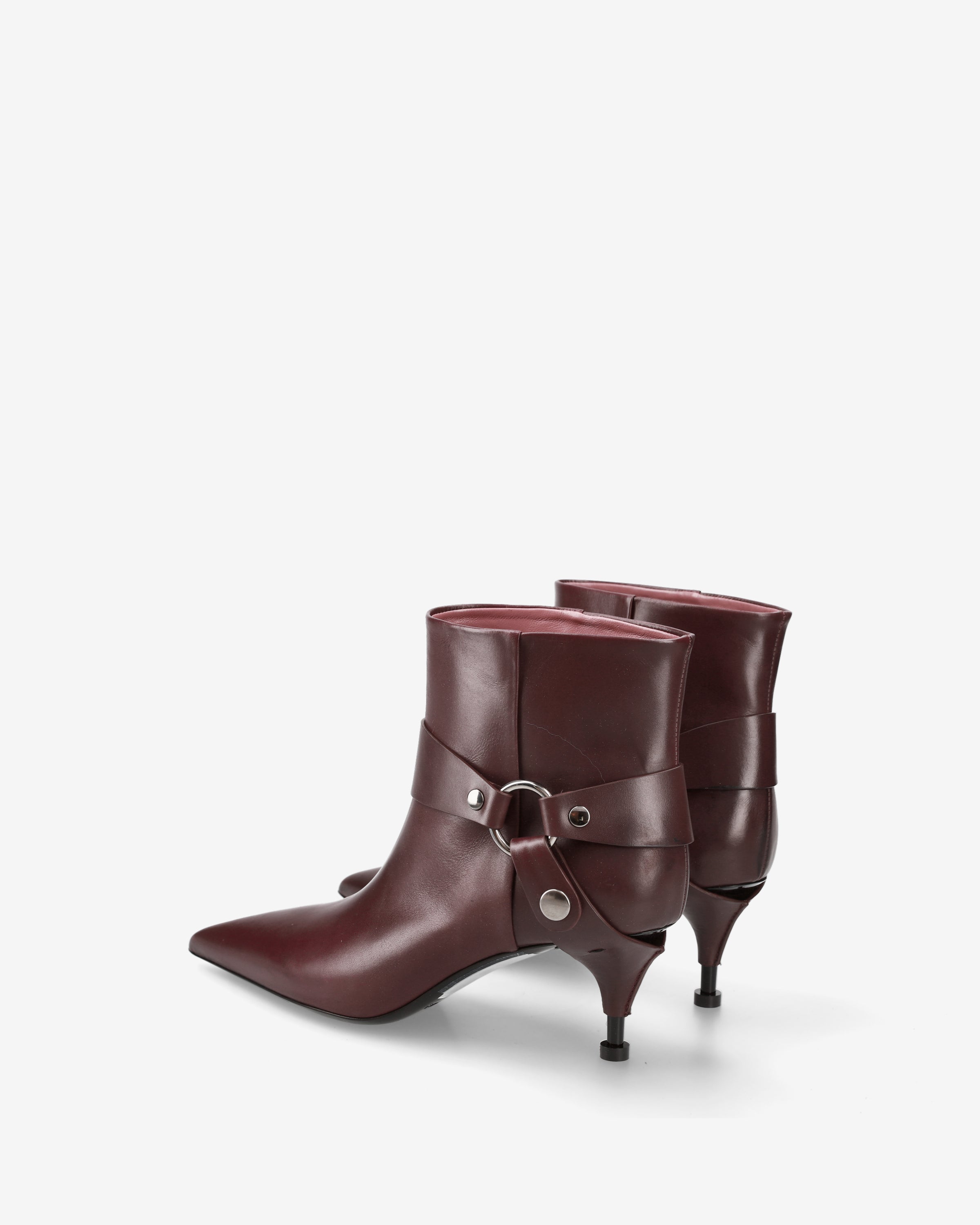 Premiata Boots bottines cuir bordeaux talon 65 mm