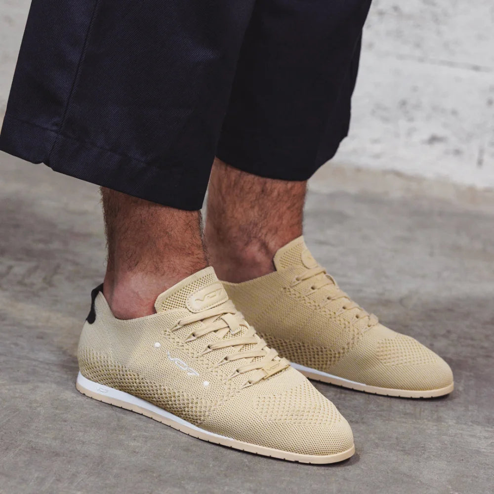 VO7 Yacht Knit Beige baskets homme beige maille respirante