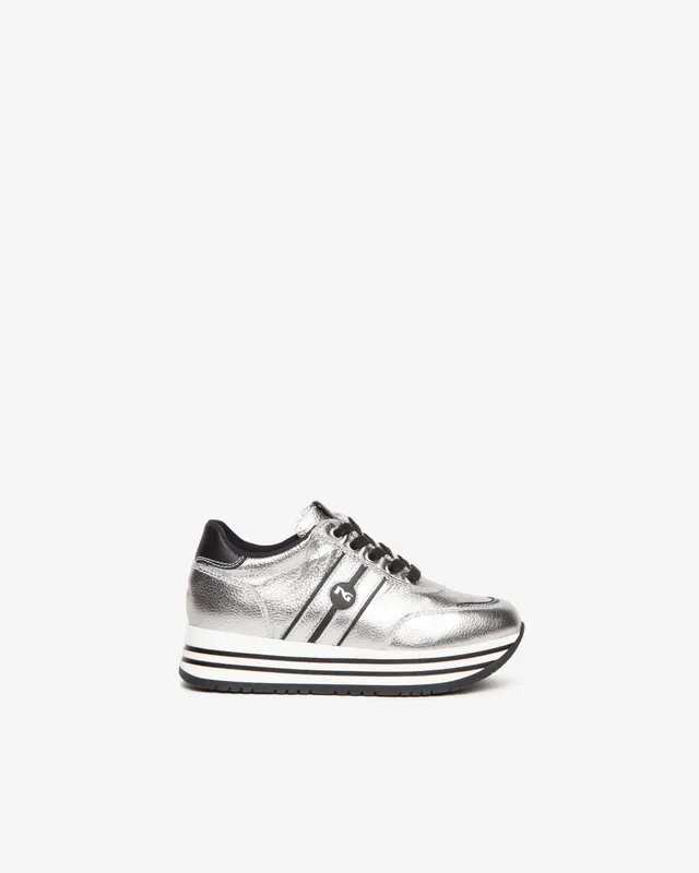 Nero Giardini Sneakers baskets cuir laminé fille plateforme