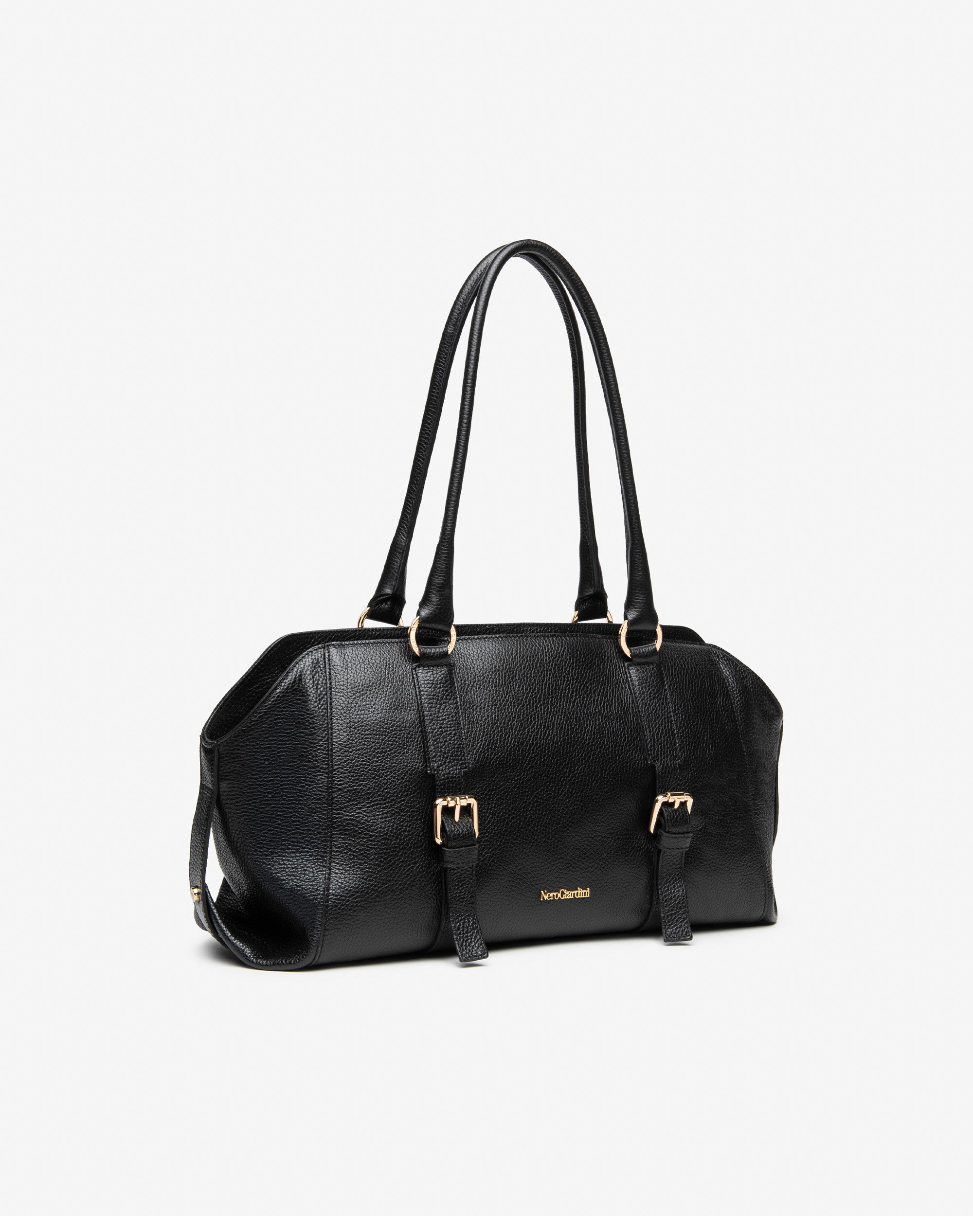 Nero Giardini Bags sac bowling cuir femme boucles dorées