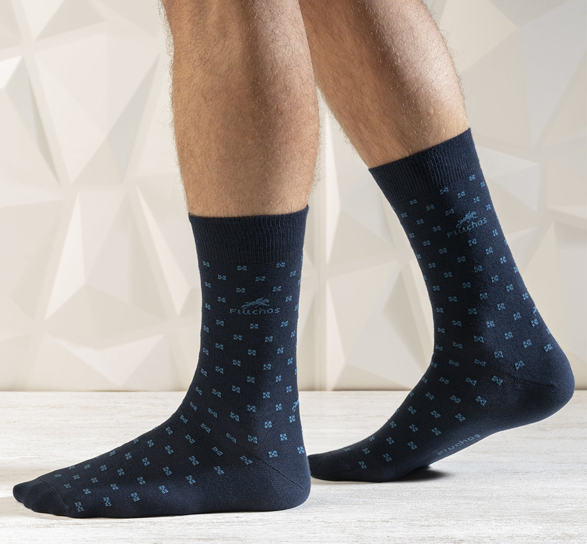 Fluchos CA0009 chaussettes homme bleu carreaux taille unique