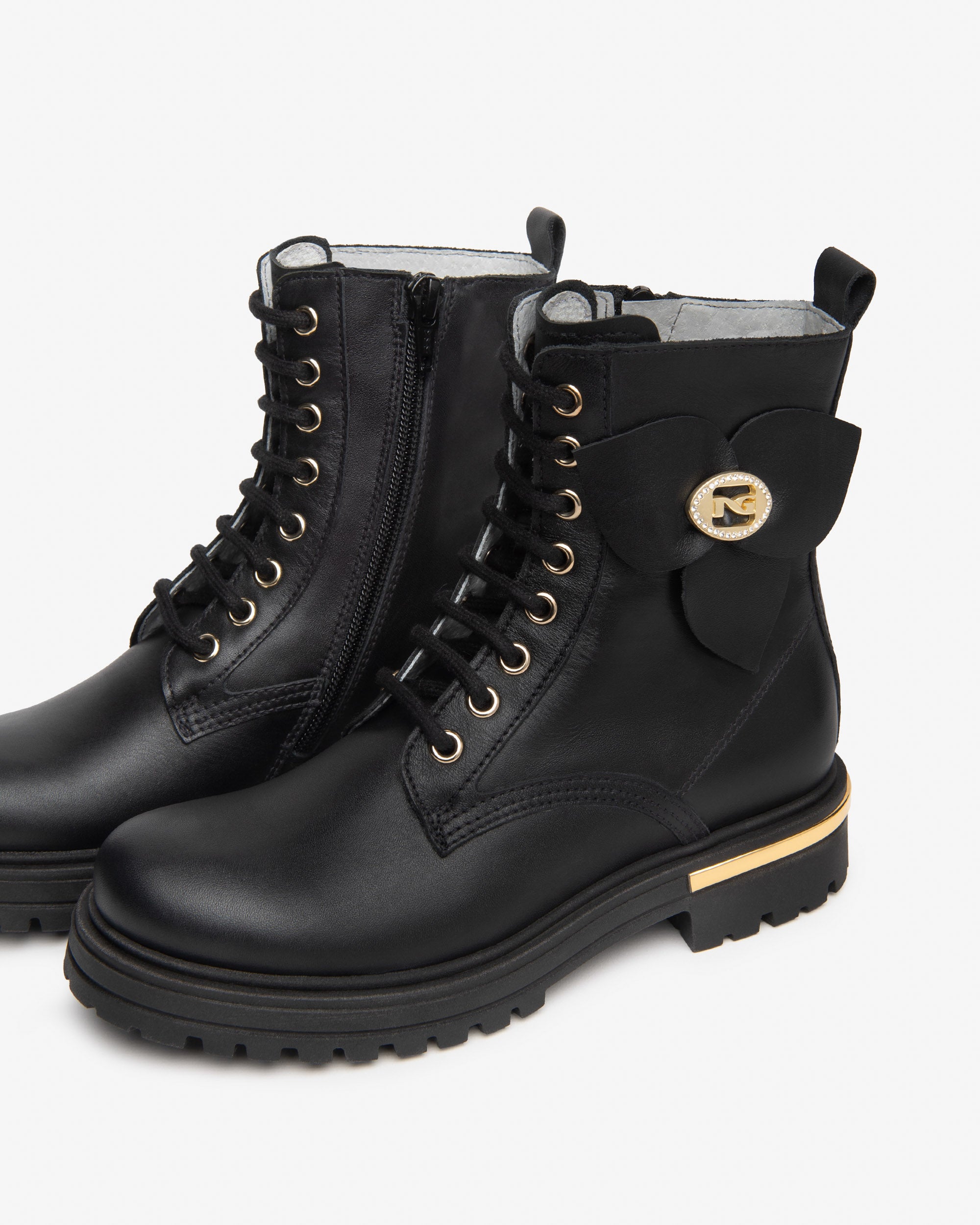 Nero Giardini Combat Boots bottines cuir fille zip