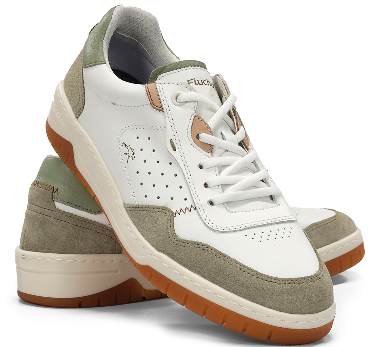 Fluchos Roger F2153 basket homme vert cuir