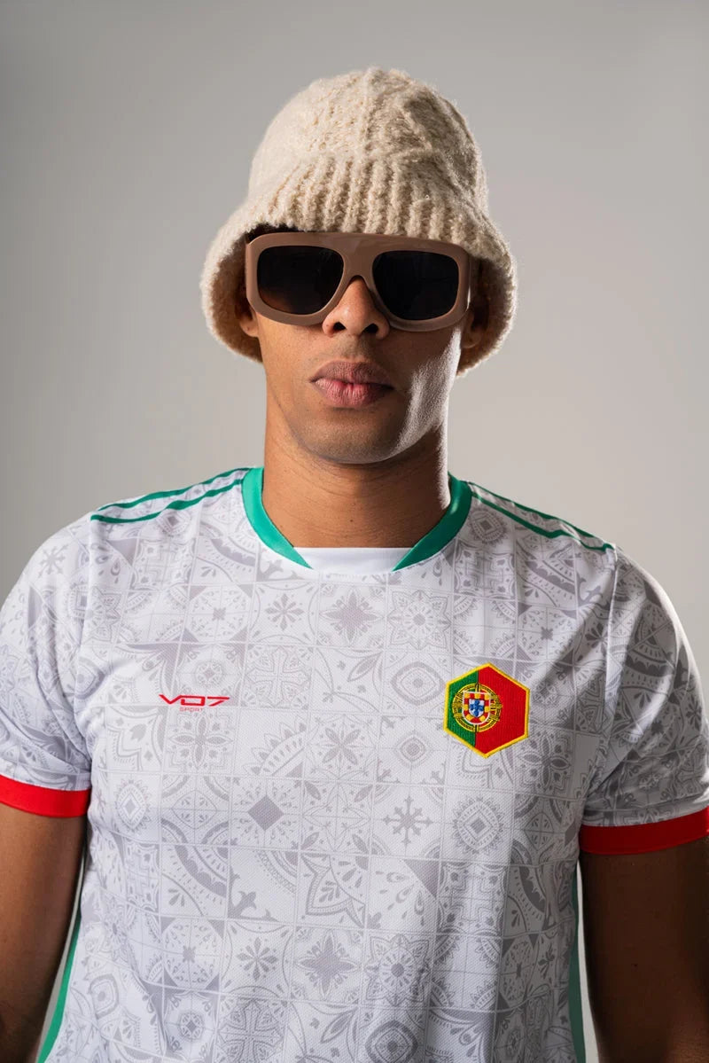 VO7 Portugal White maillot foot homme blanc