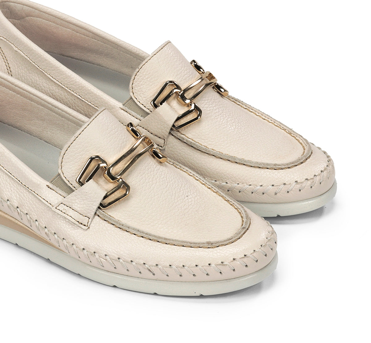 Fluchos Sella F2141 mocassin taupe femme cuir compense