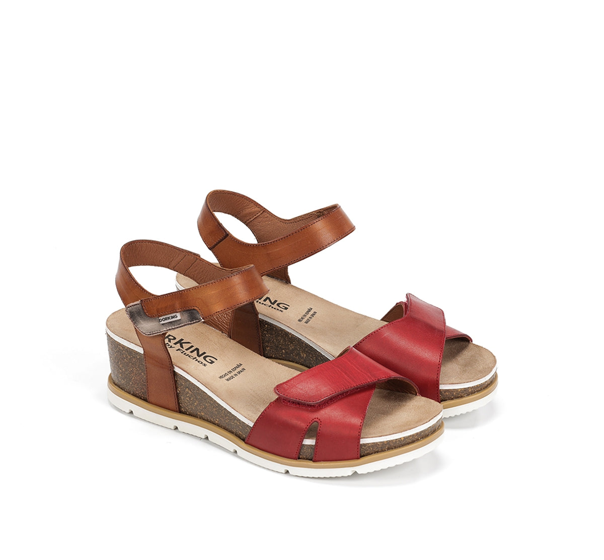 Fluchos Dorking Gold D9512 sandale rouge compensée