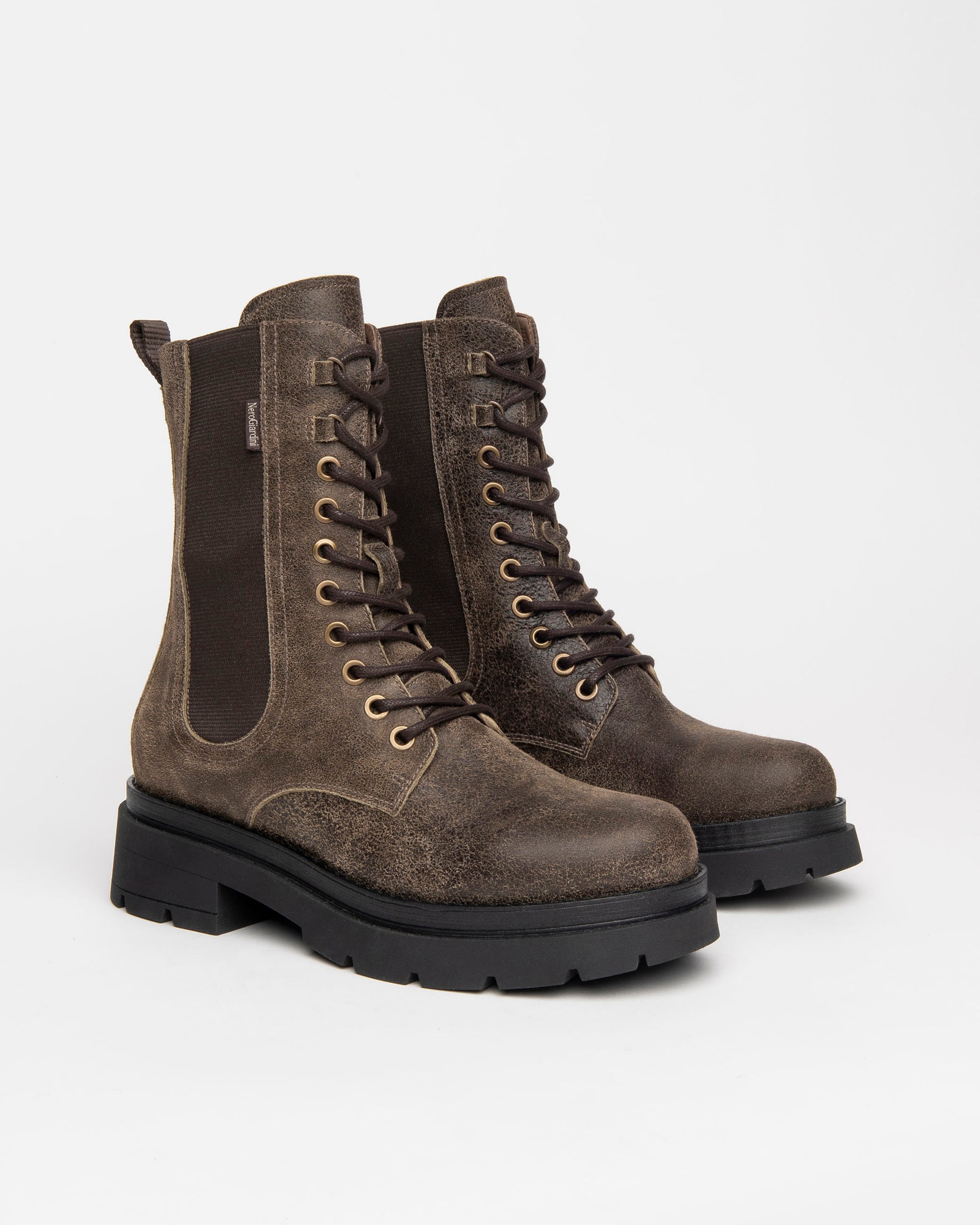 Nero Giardini Combat Boots rangers femme cuir