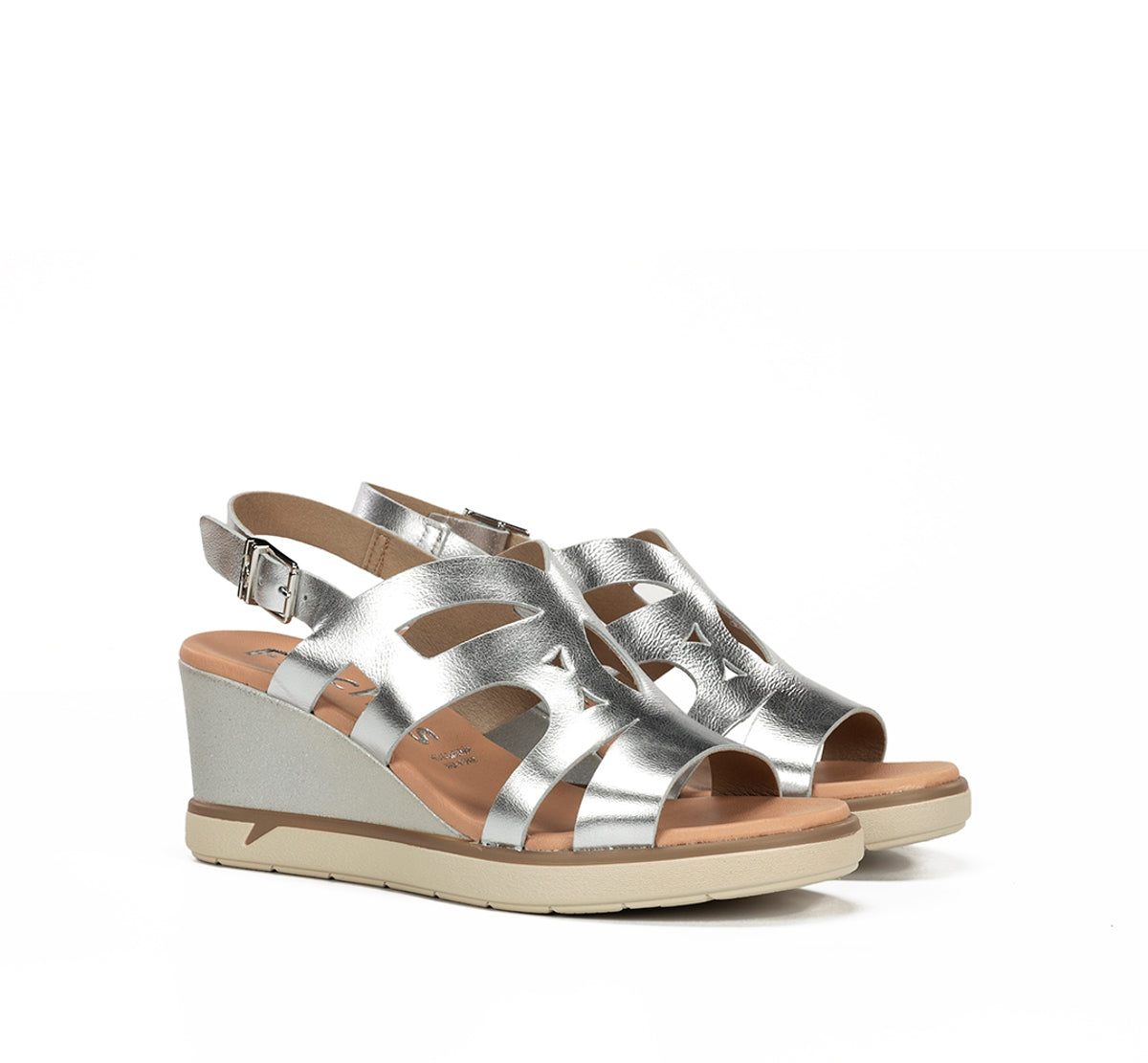 Fluchos Smash F1974 sandales argent femme compensé