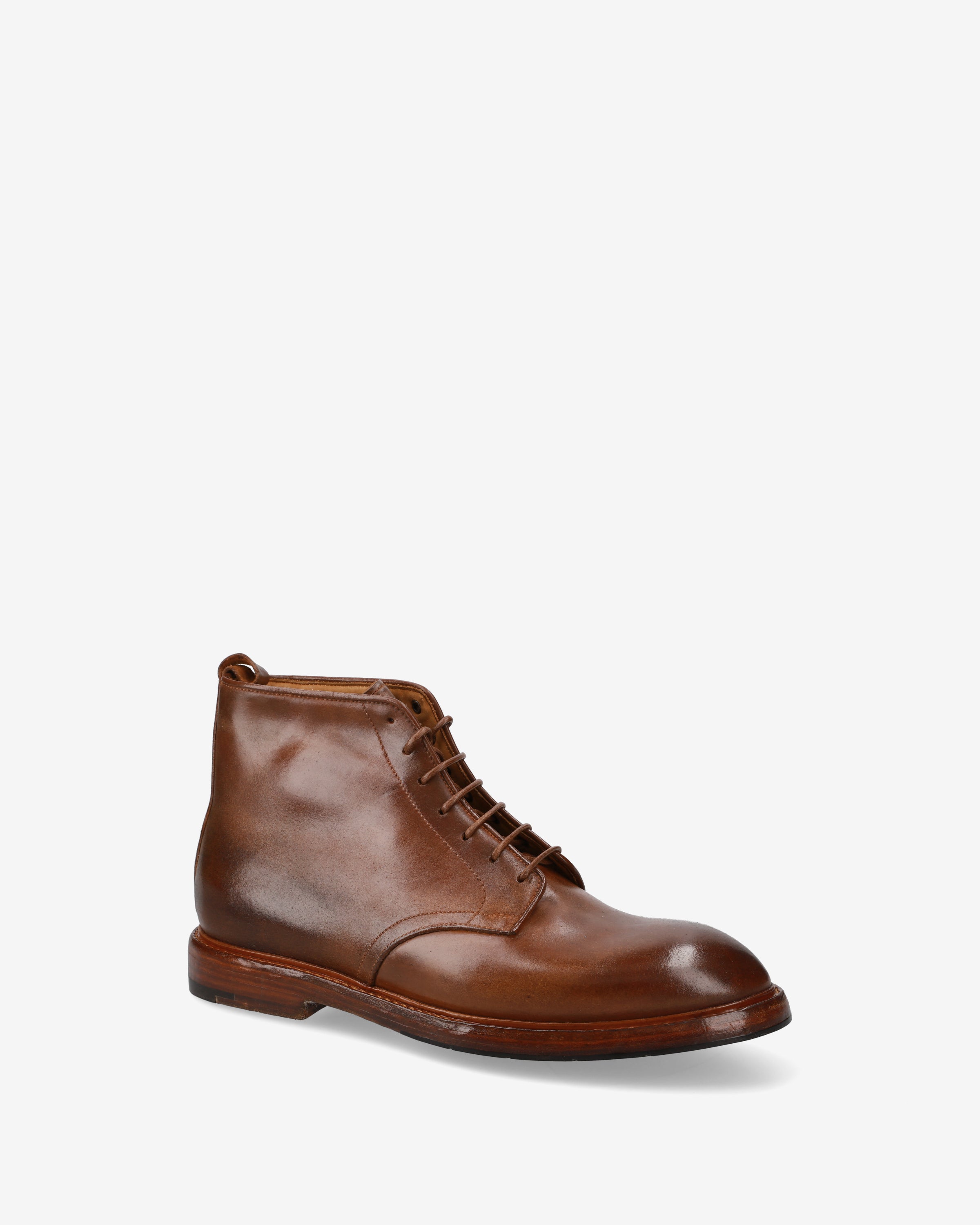 Premiata Cordovan boots cuir cognac à lacets homme