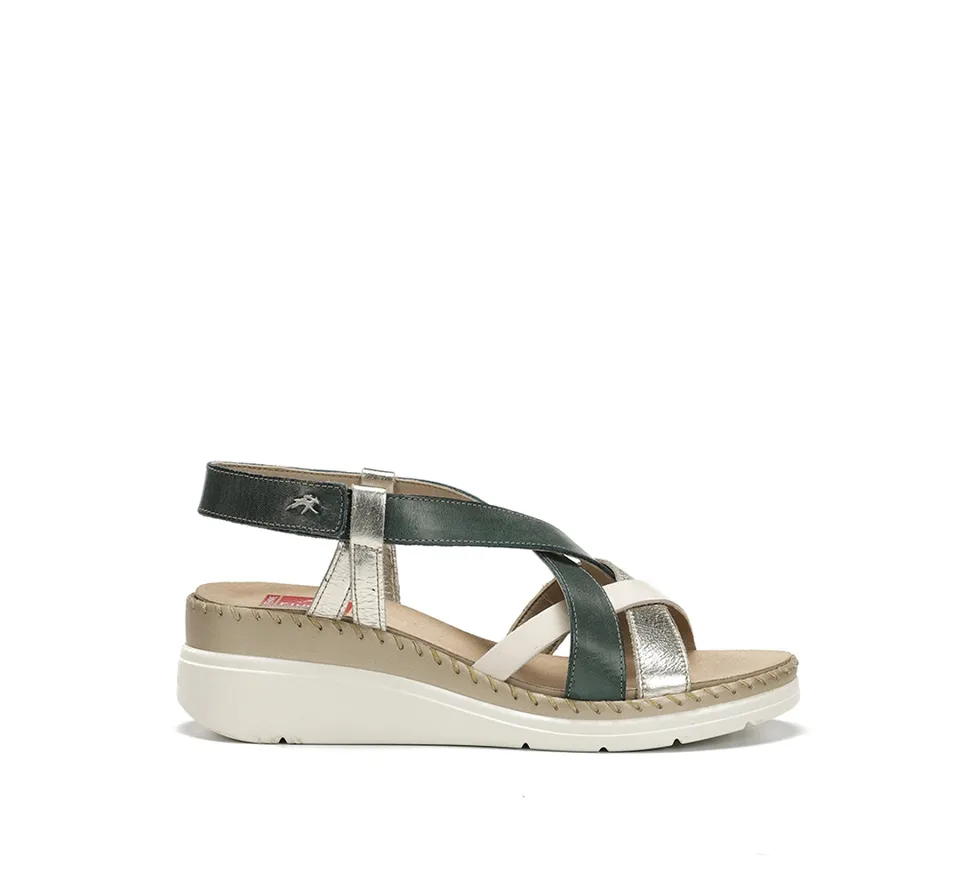Fluchos Leza F2135 sandale femme bleu cuir confort