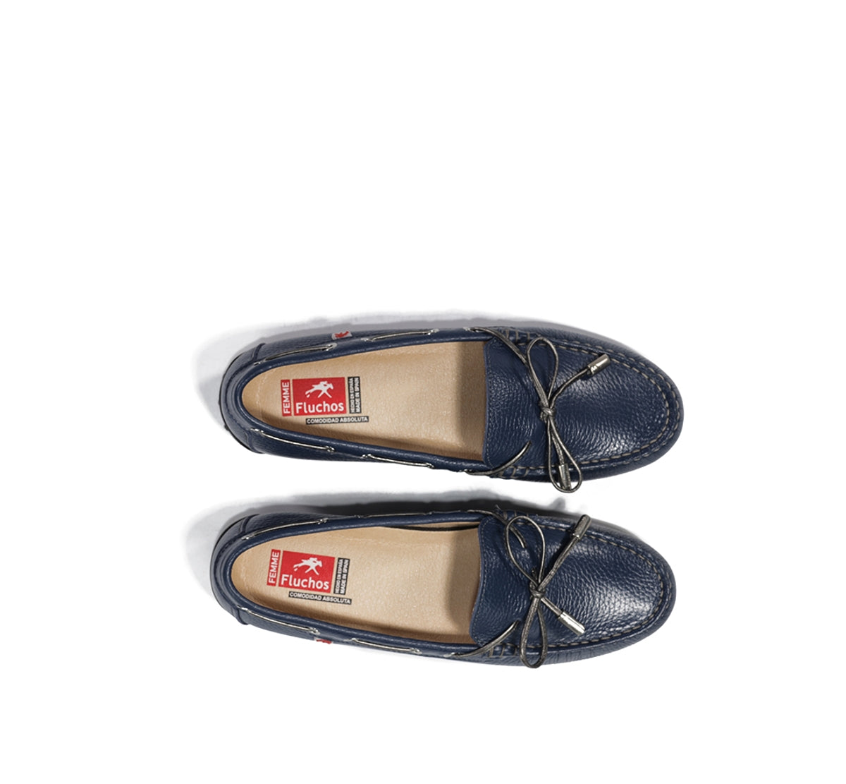 Fluchos Bruni F2158 Mocassin Cuir Bleu Femme
