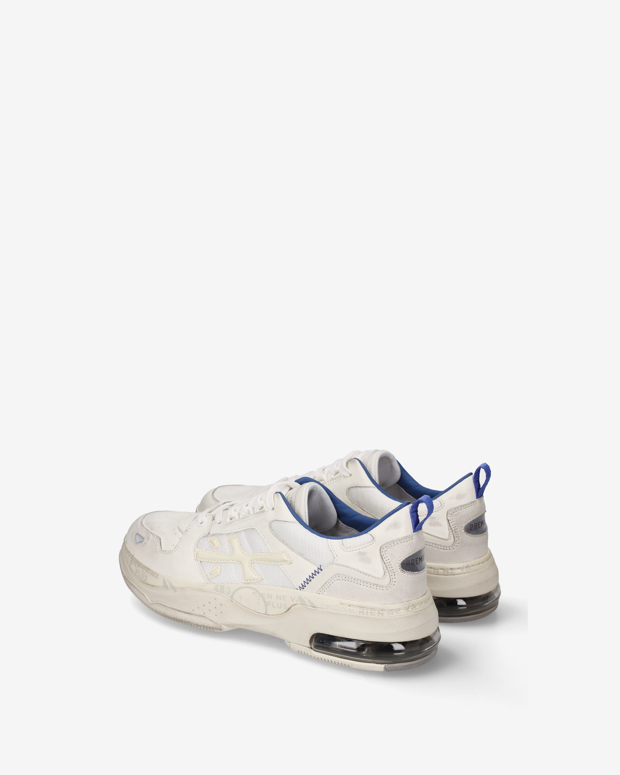 Premiata Drake 522 baskets homme blanc cuir mesh