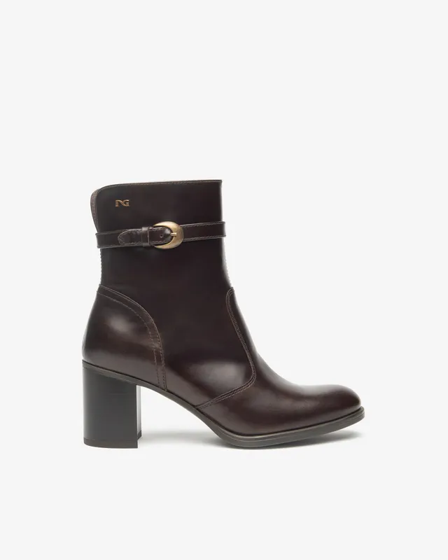 Nero Giardini Bottines cuir femme talon 70 mm zip