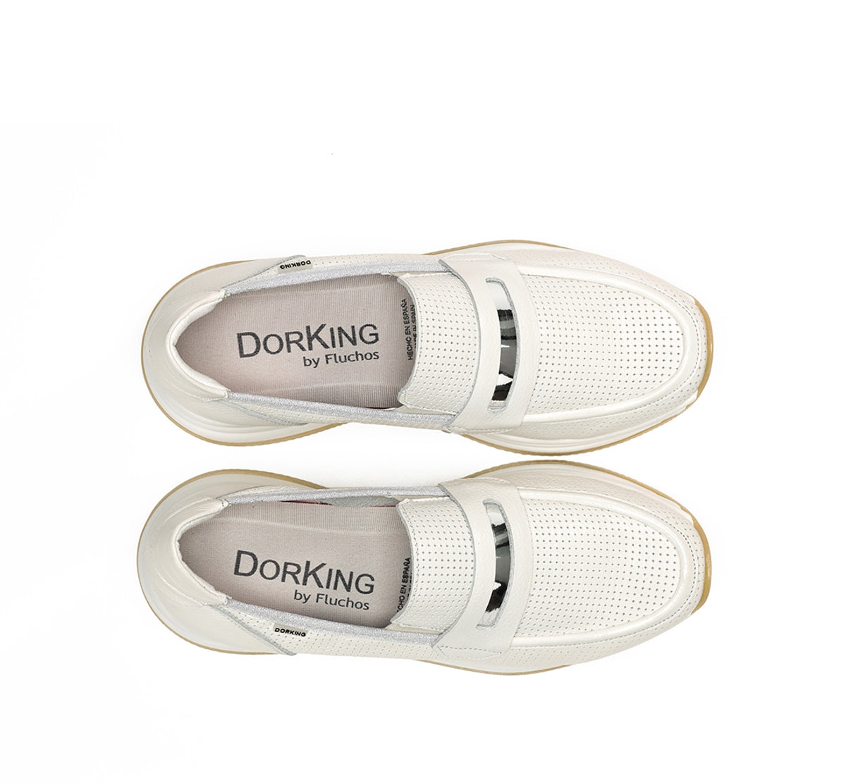 Dorking Draz D9243 mocassins blanc femme confort