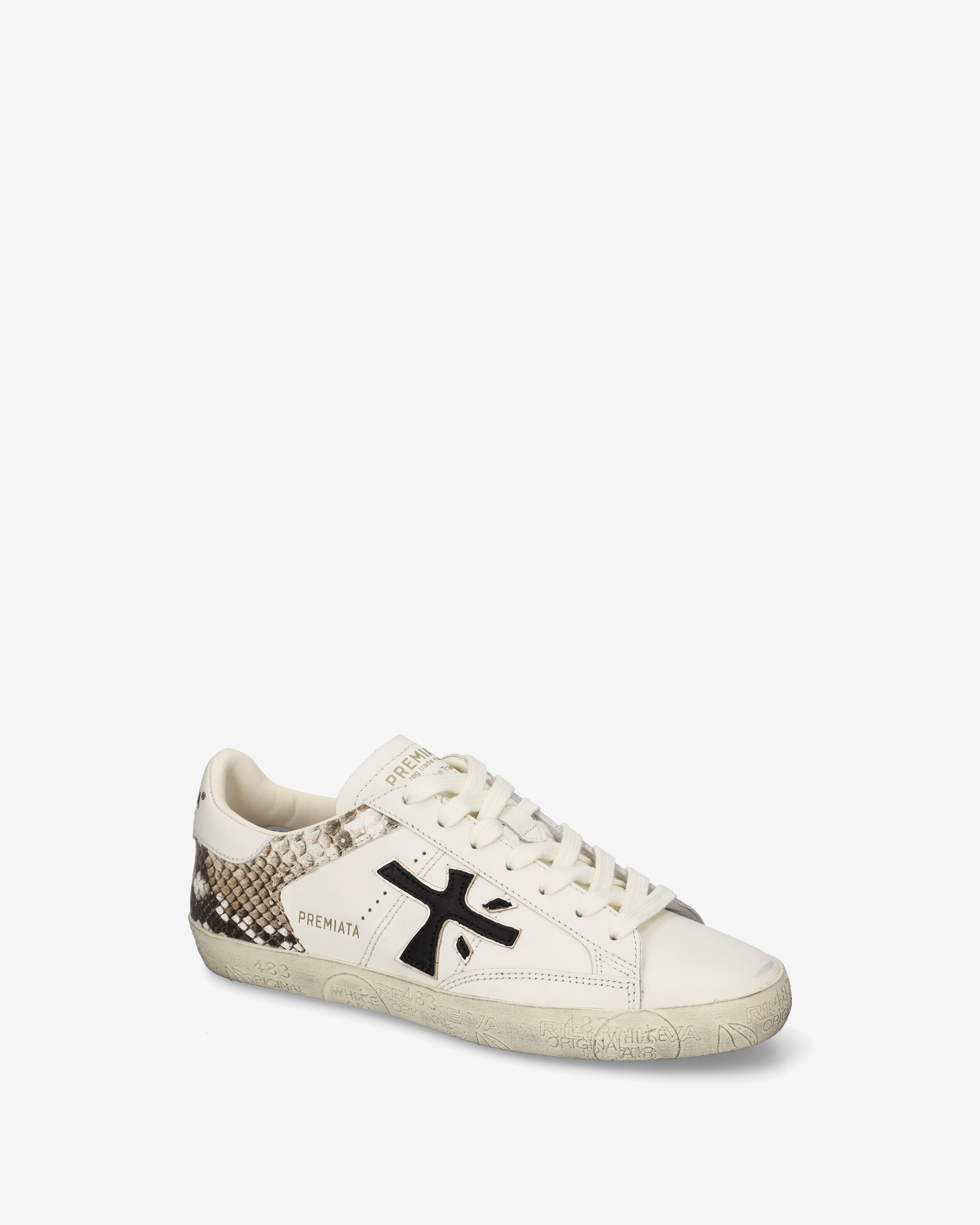 Premiata Stevend 8497 baskets cuir blanc cassé
