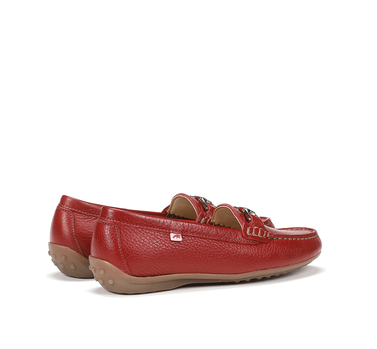 Fluchos Bruni F0804 Mocassins Rouge Cuir Femme