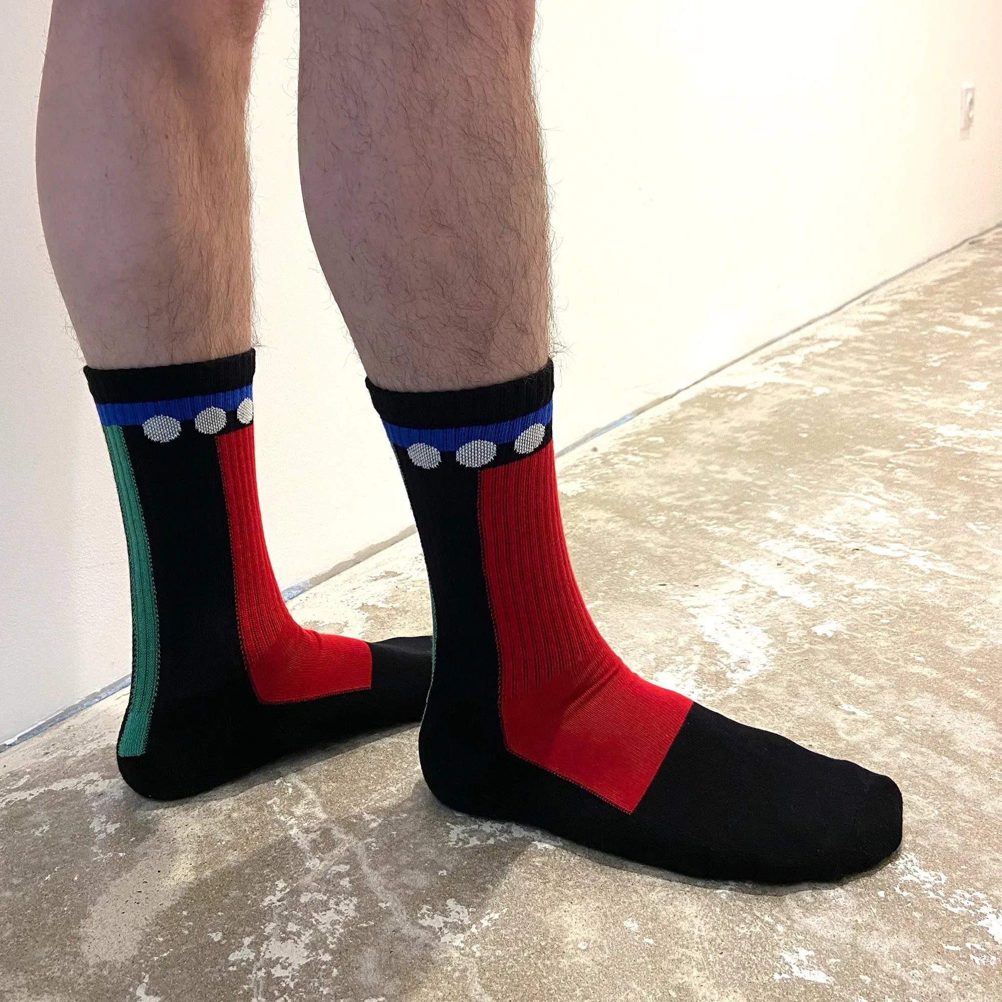 Me.Land Geo chaussettes sport coton bio noir géométrique