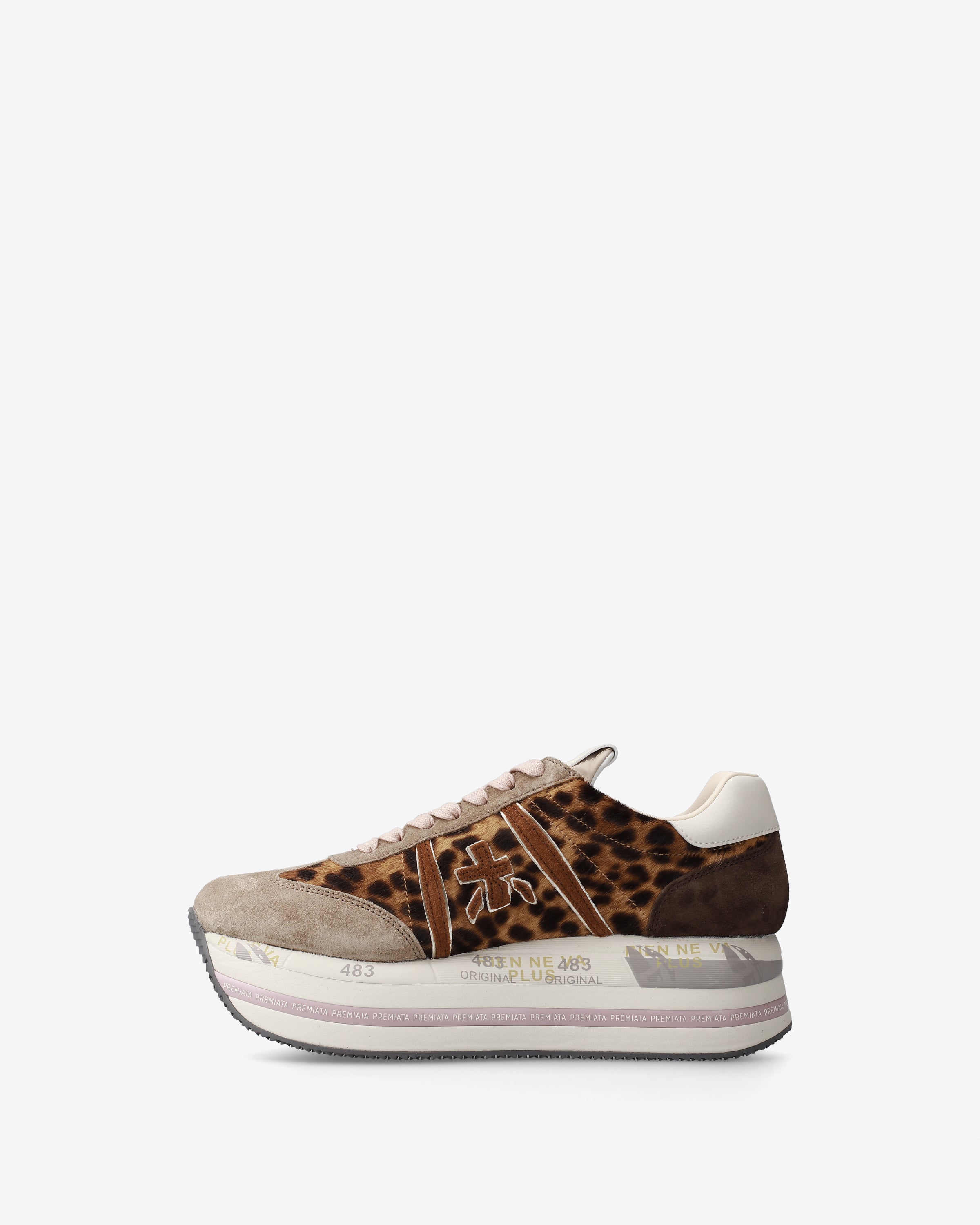 Premiata Beth 7741 sneakers daim beige imprimé animal 38