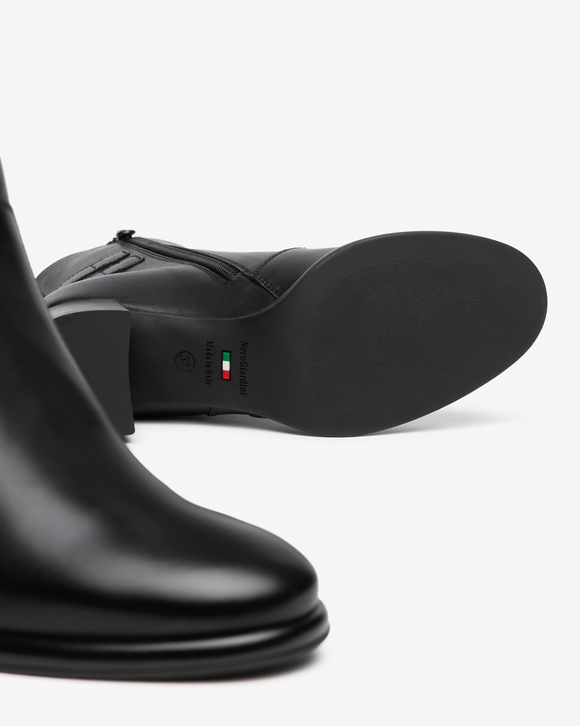 Nero Giardini Bottines Cuir Tissu Femme 38 Talon 6 cm