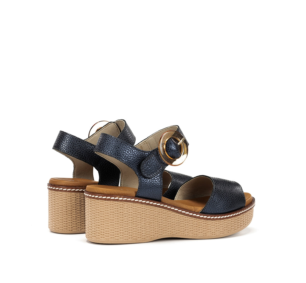 Dorking Nido D9450 sandale femme bleu plateforme