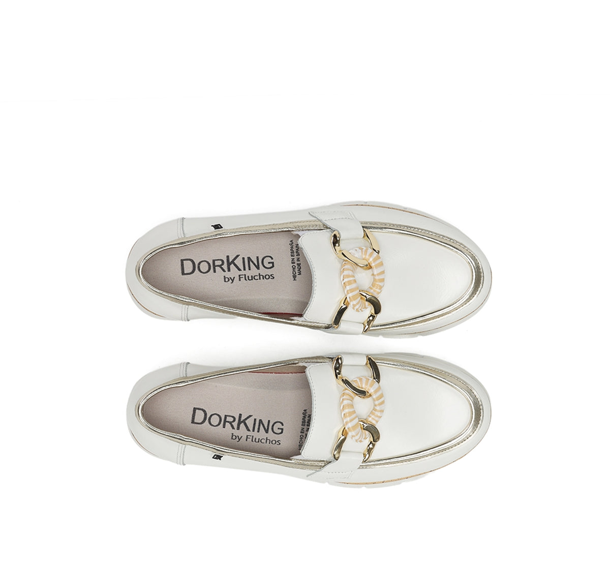 Dorking India D9691 mocassin blanc femme sport