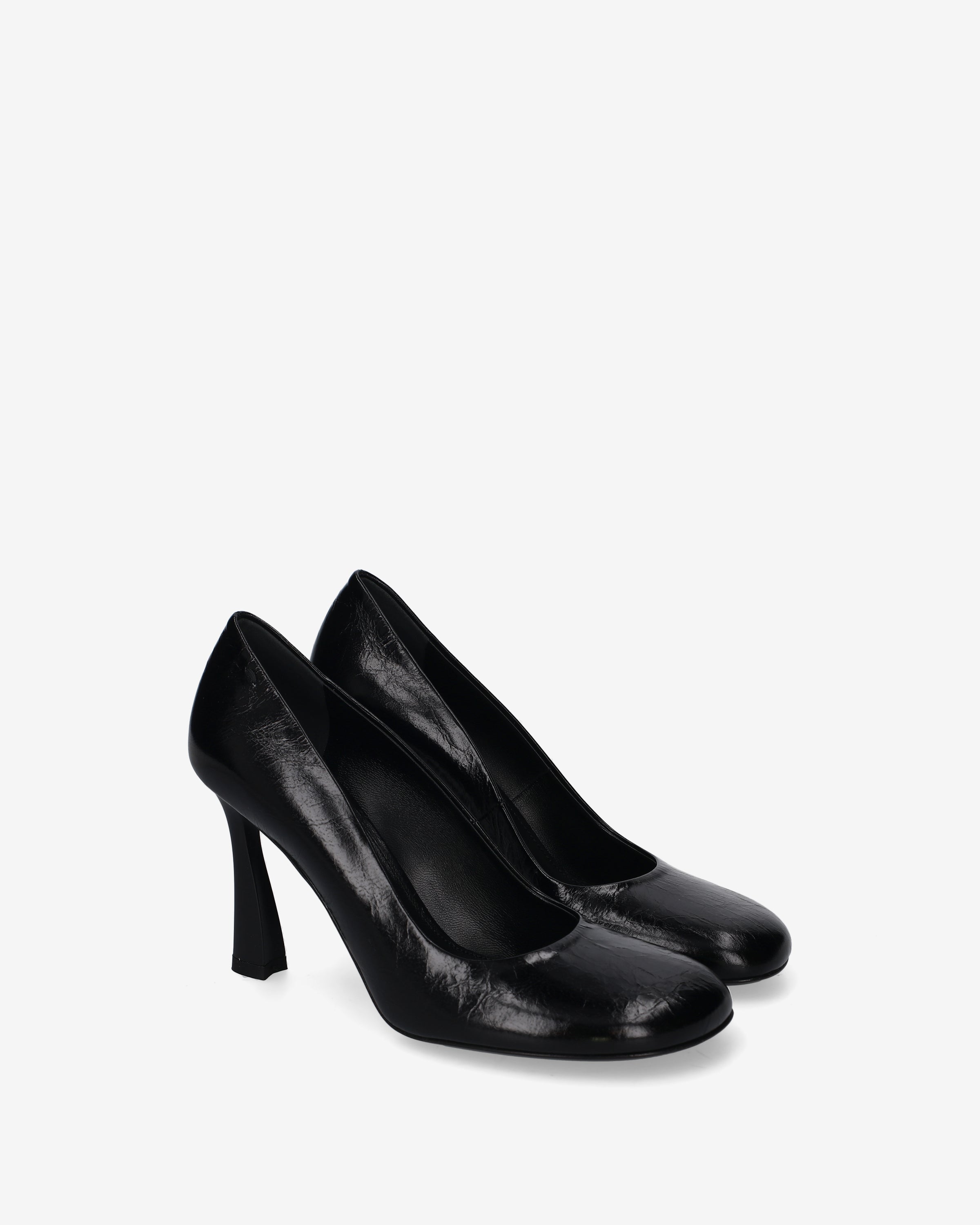 Premiata escarpins cuir noir talon sculpté femme