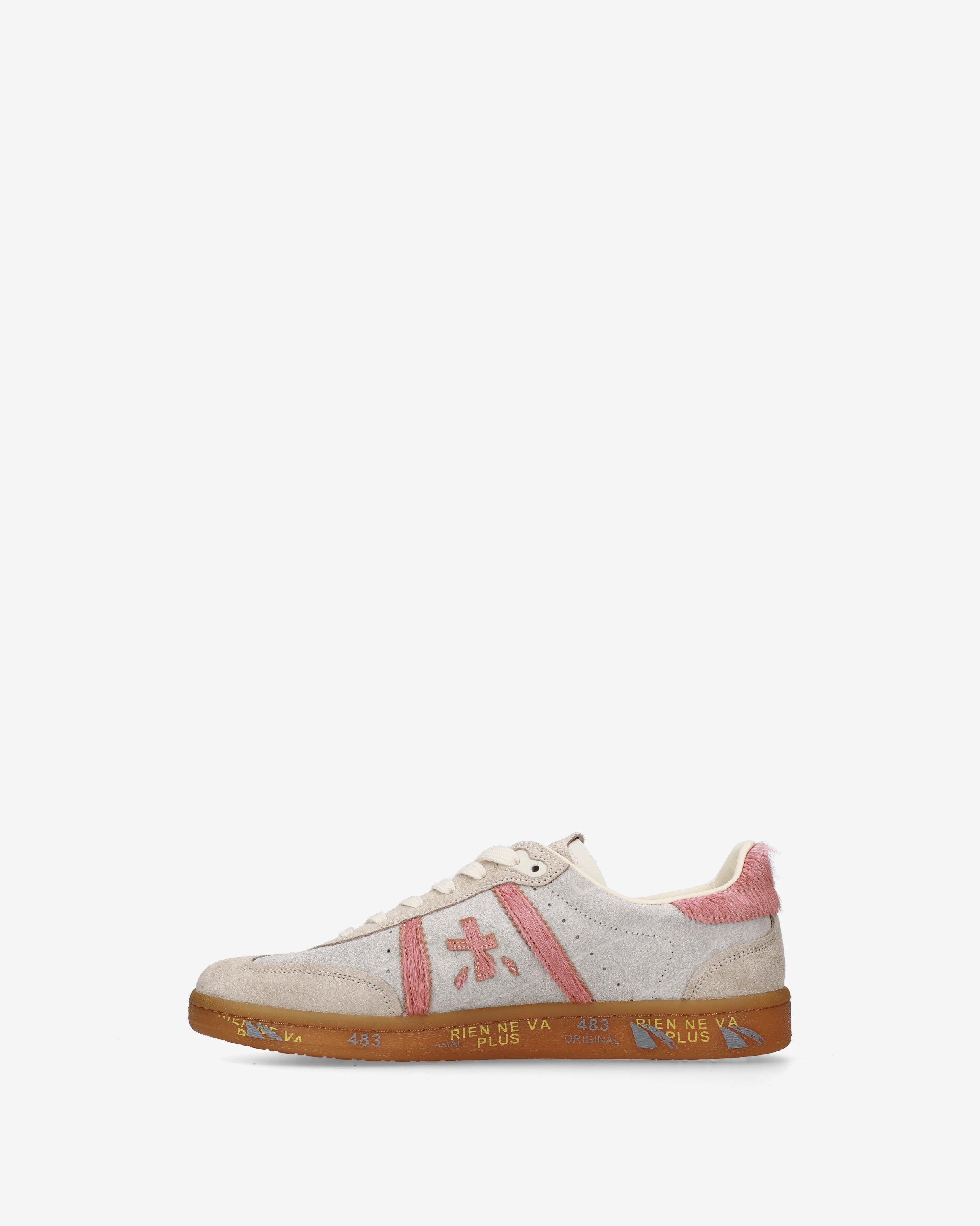 Premiata Bonnied 8574 baskets femme beige rose daim