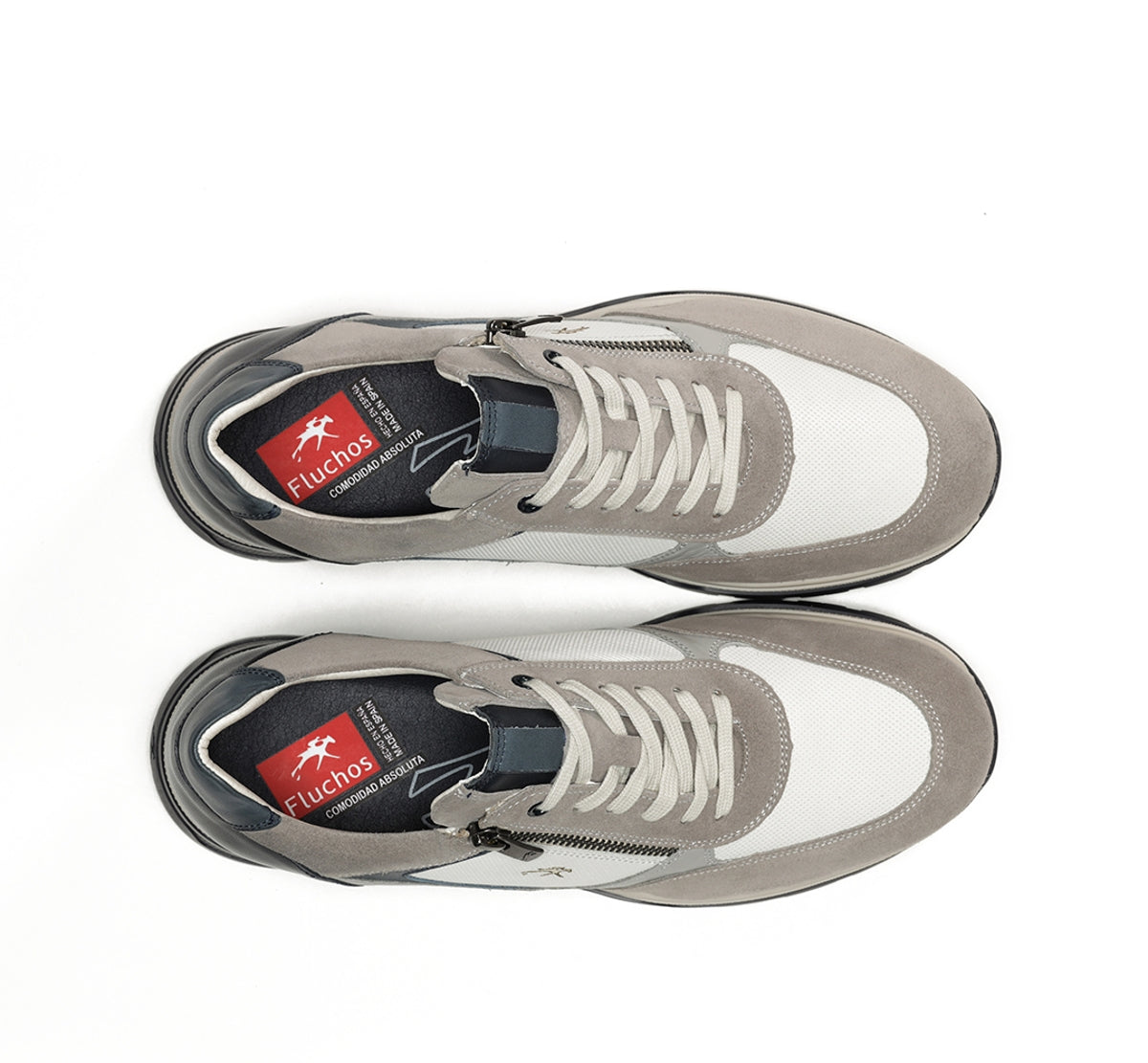 Fluchos Louis F1958 basket grise cuir homme