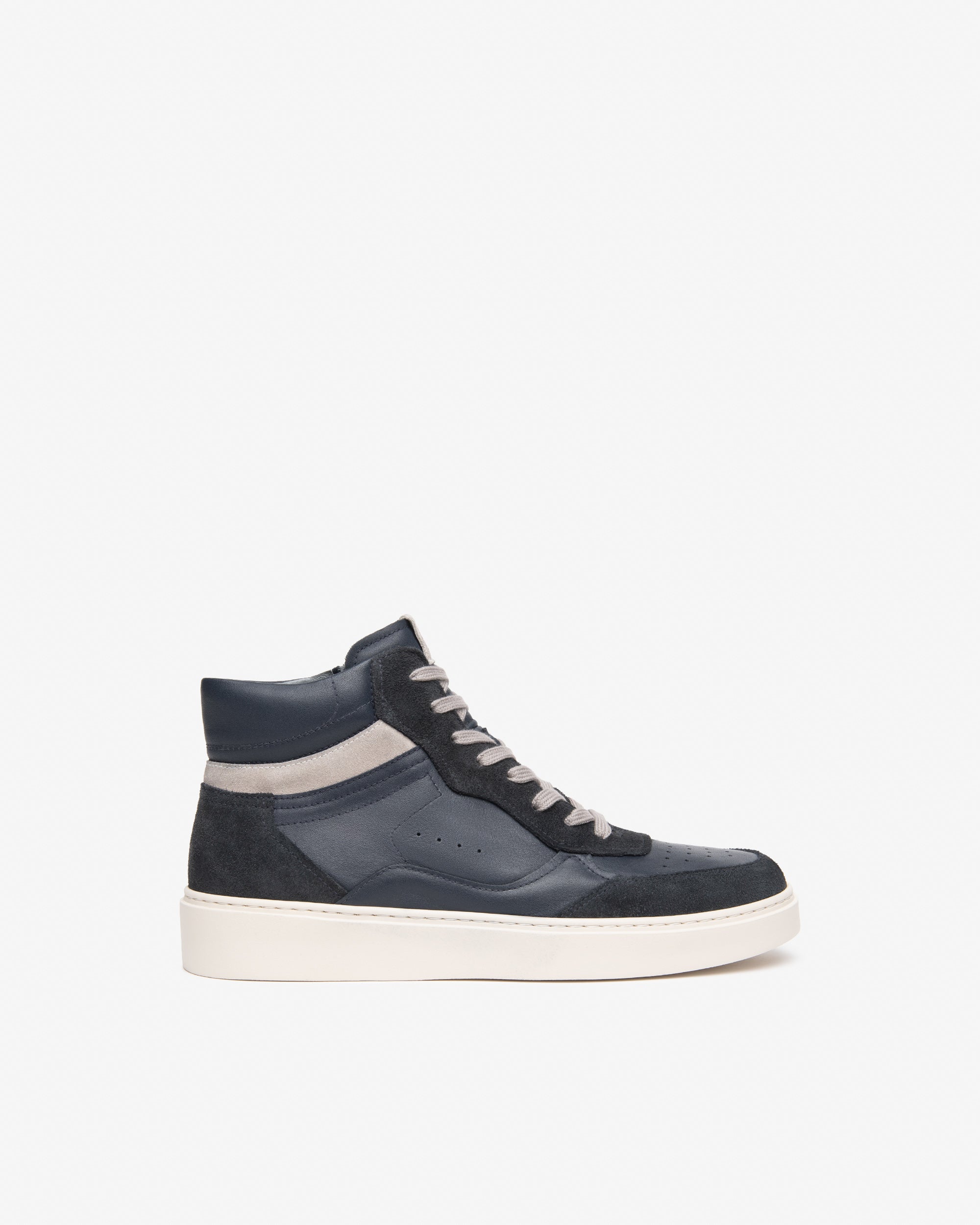 Nero Giardini Sneakers baskets homme montantes cuir daim zip