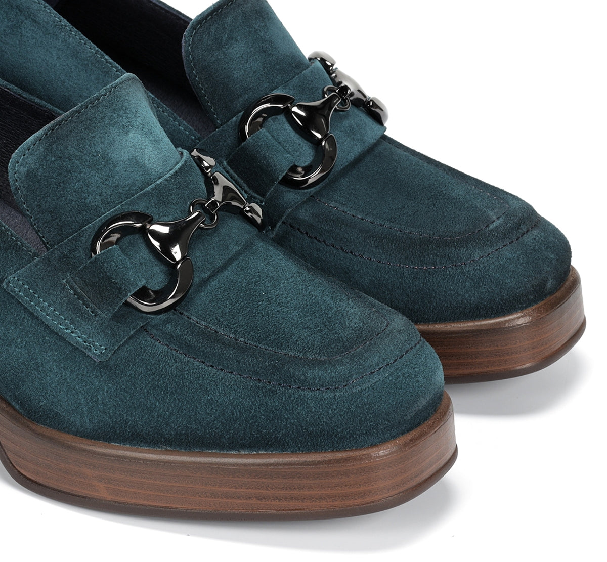 Dorking by Fluchos Cristel D9155 mocassins femme bleus plateforme