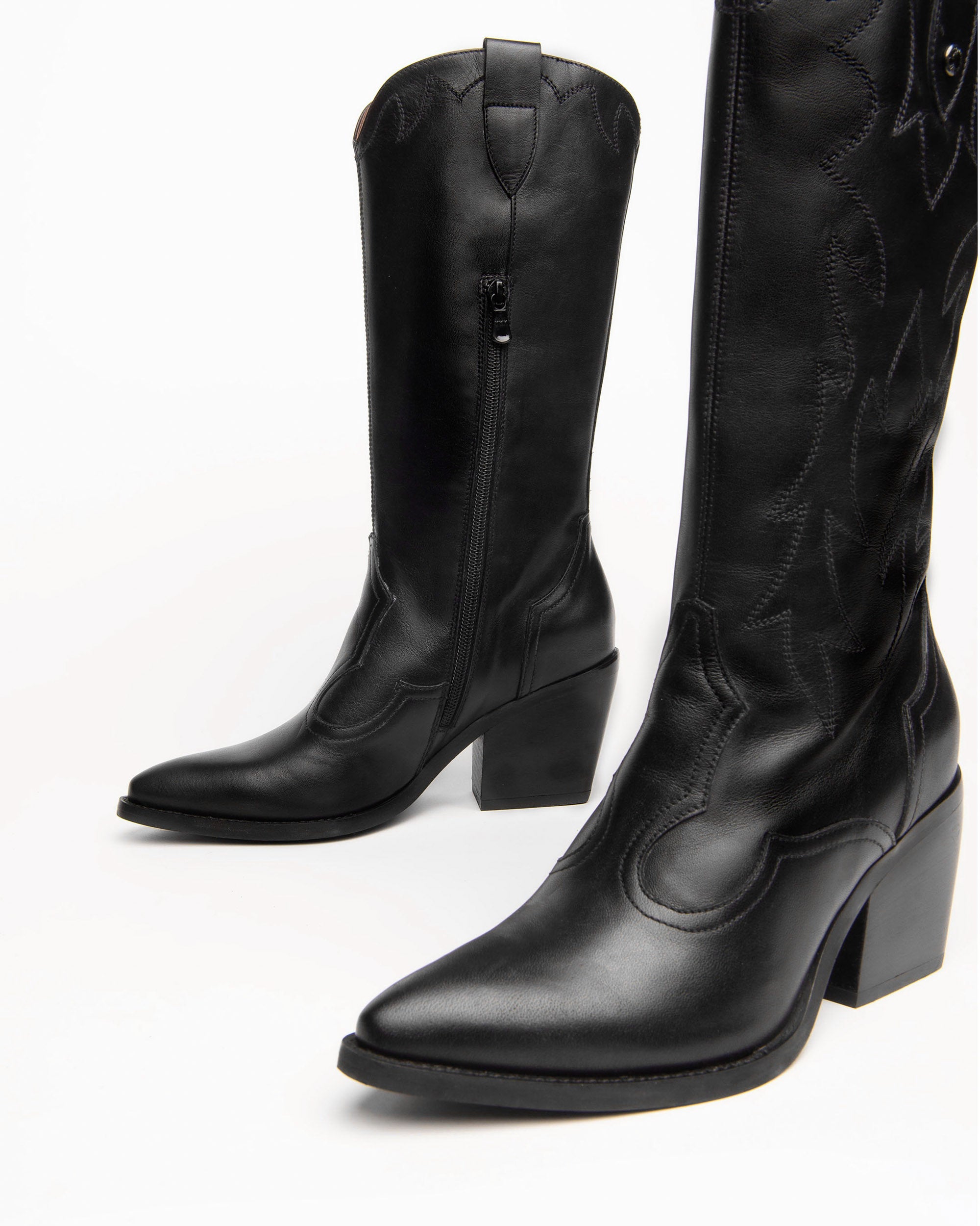 Nero Giardini Boots bottes cuir femme talon western 75 mm
