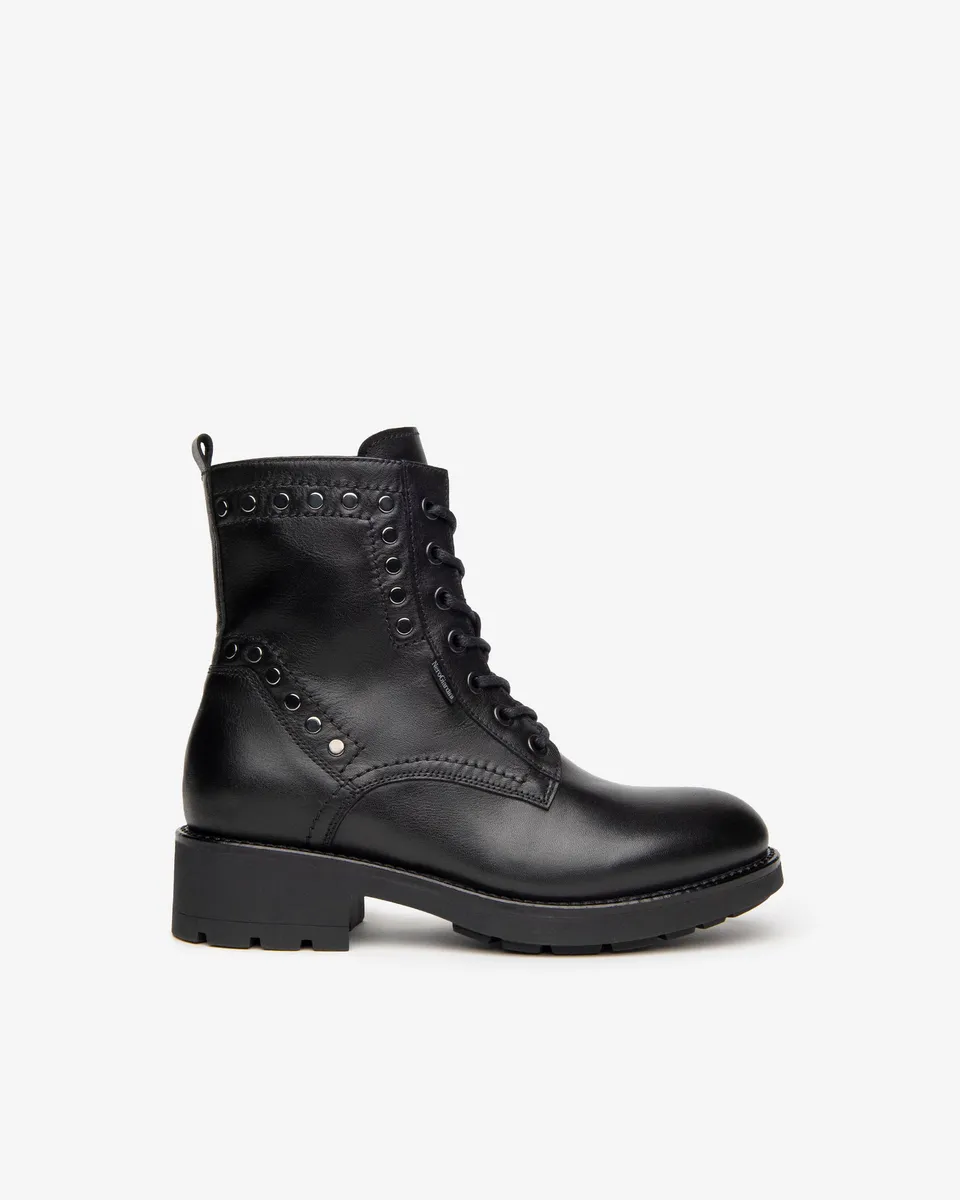 Nero Giardini Combat Boots cuir femme clous