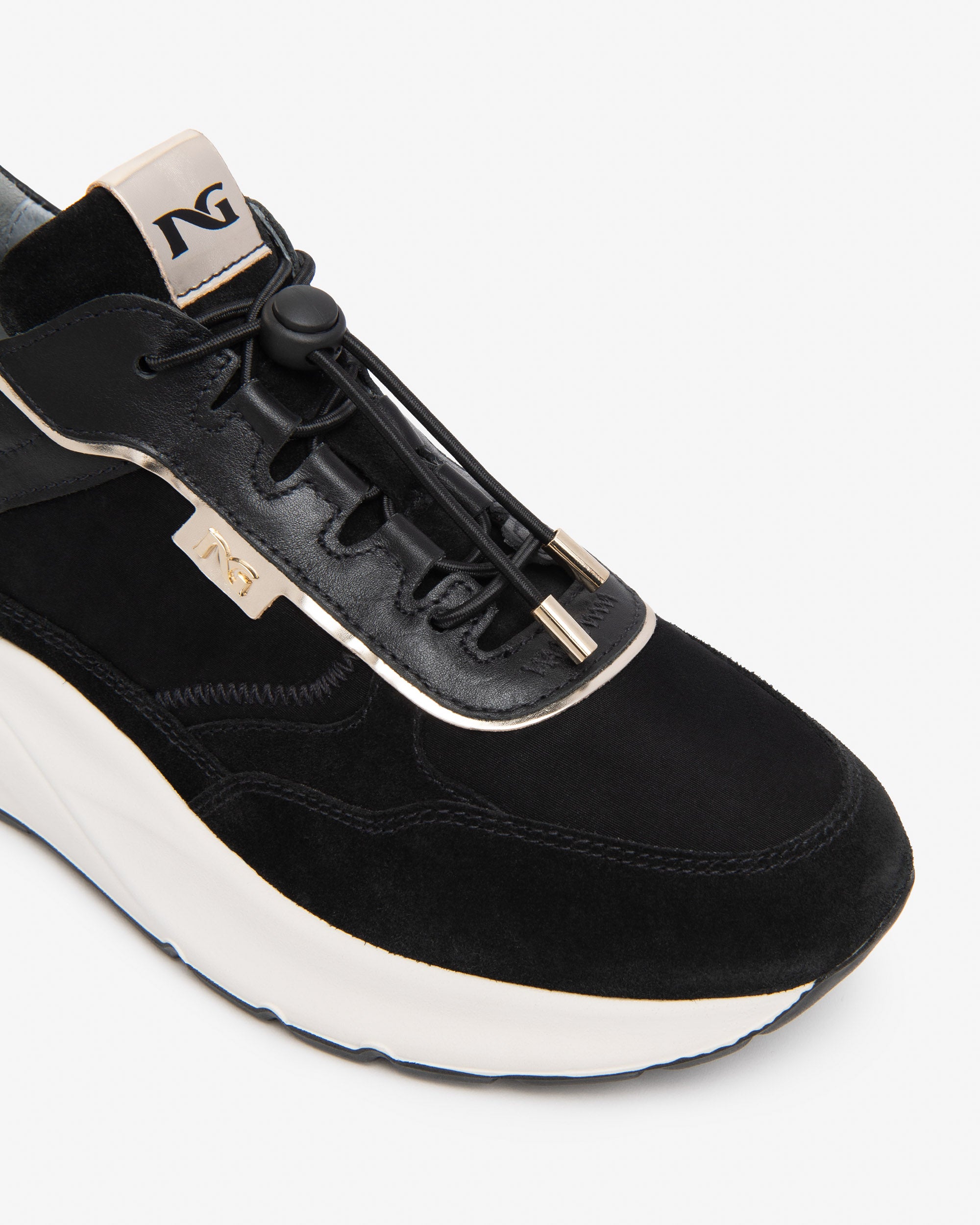 Nero Giardini Sneakers femme cuir toile semelle 45 mm